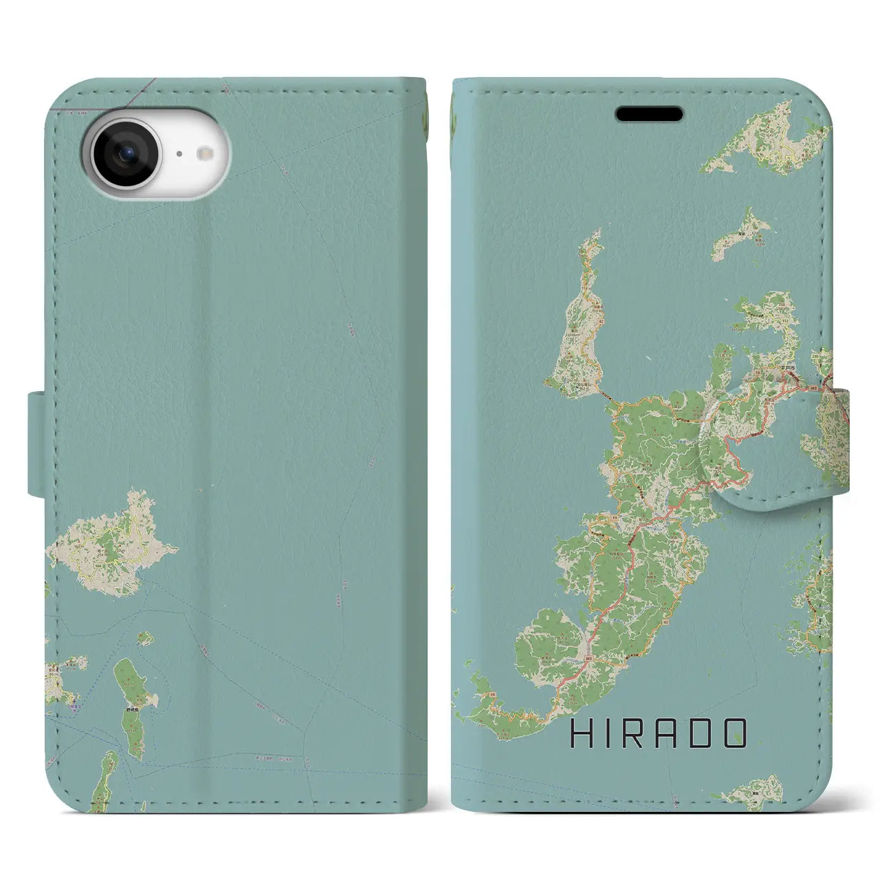 【平戸(長崎県)】地図柄iPhoneケース(手帳タイプ)