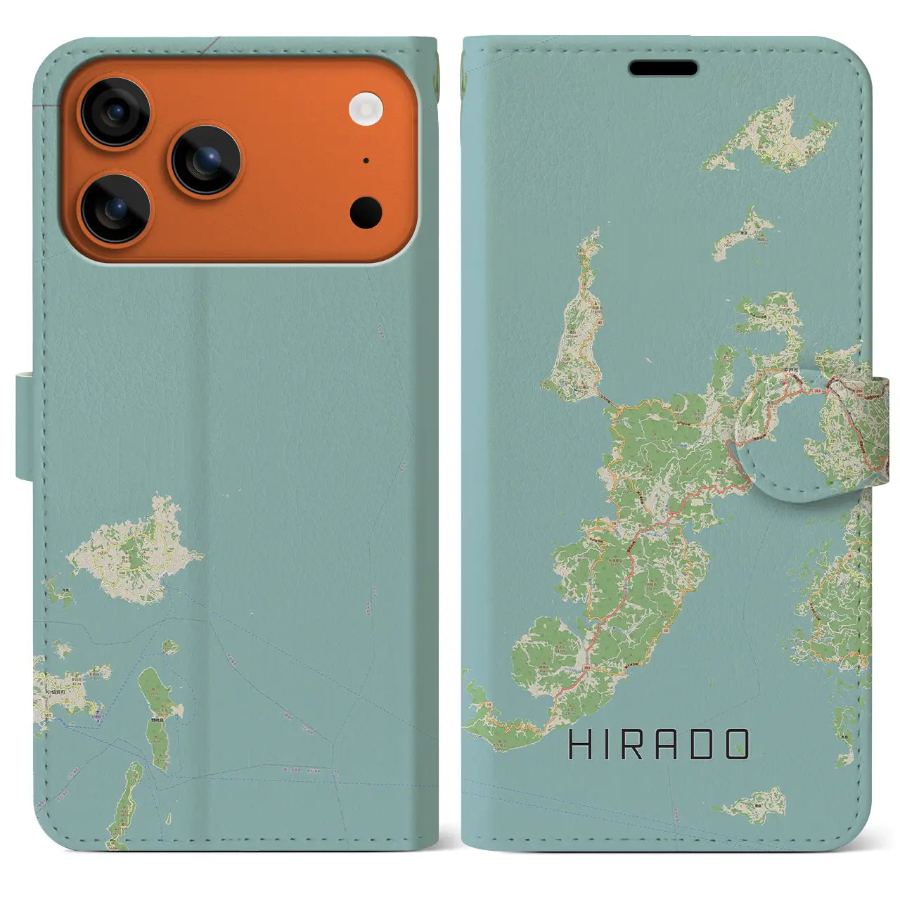 【平戸(長崎県)】地図柄iPhoneケース(手帳タイプ)