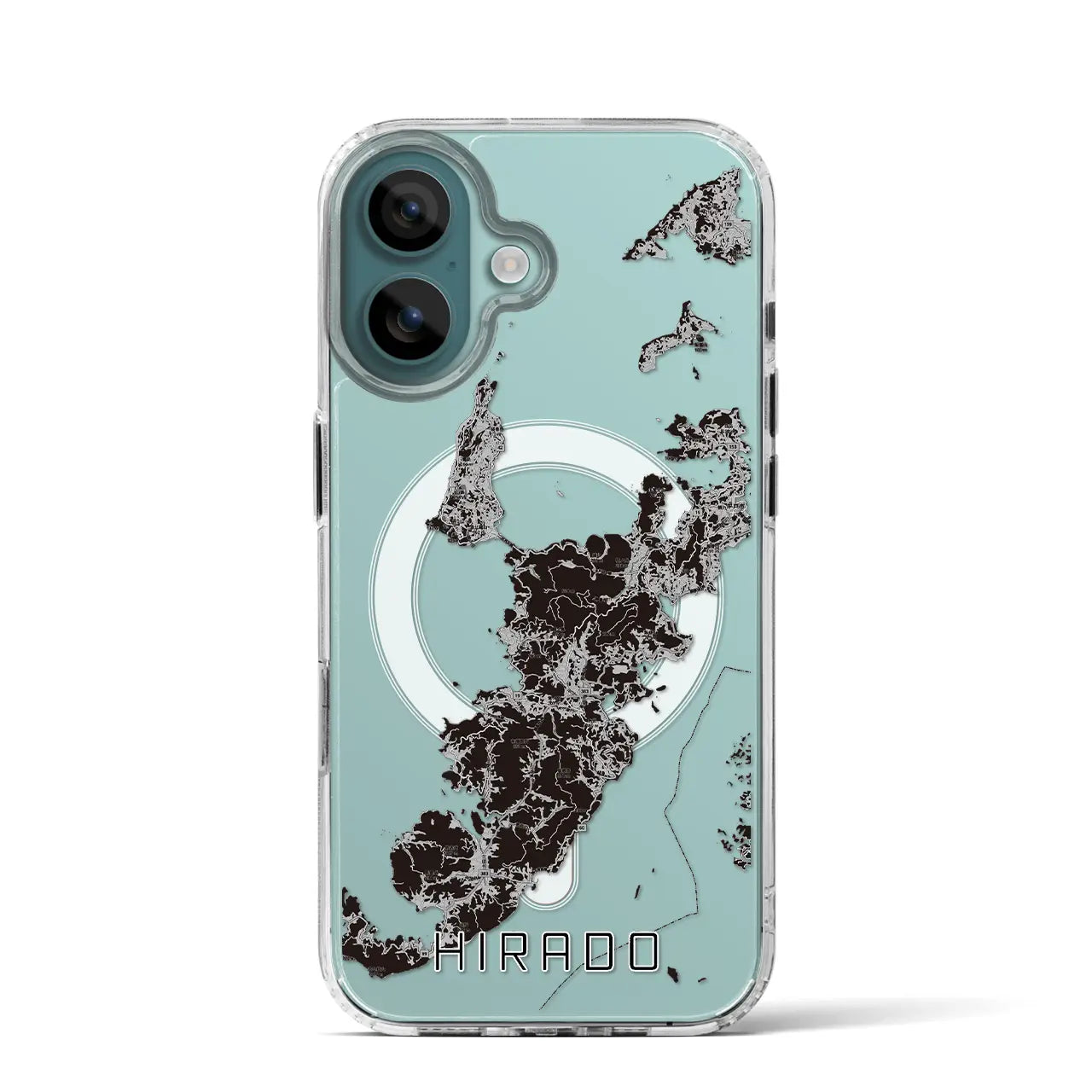 【平戸(長崎県)】地図柄iPhoneケース(MagSafeタイプ)モノトーン・iPhone 16 Pro 用