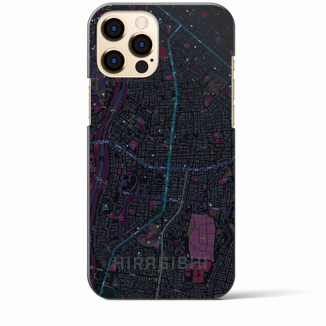 【平岸(北海道)】地図柄iPhoneケース(バックカバータイプ)