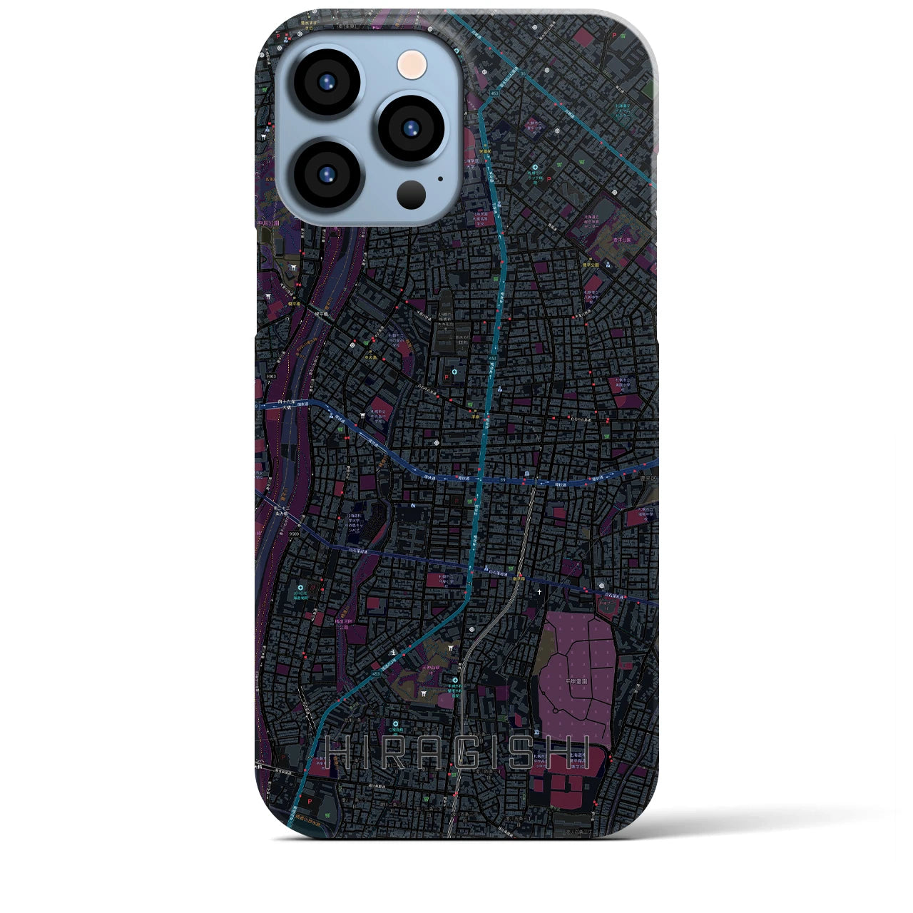 【平岸(北海道)】地図柄iPhoneケース(バックカバータイプ)
