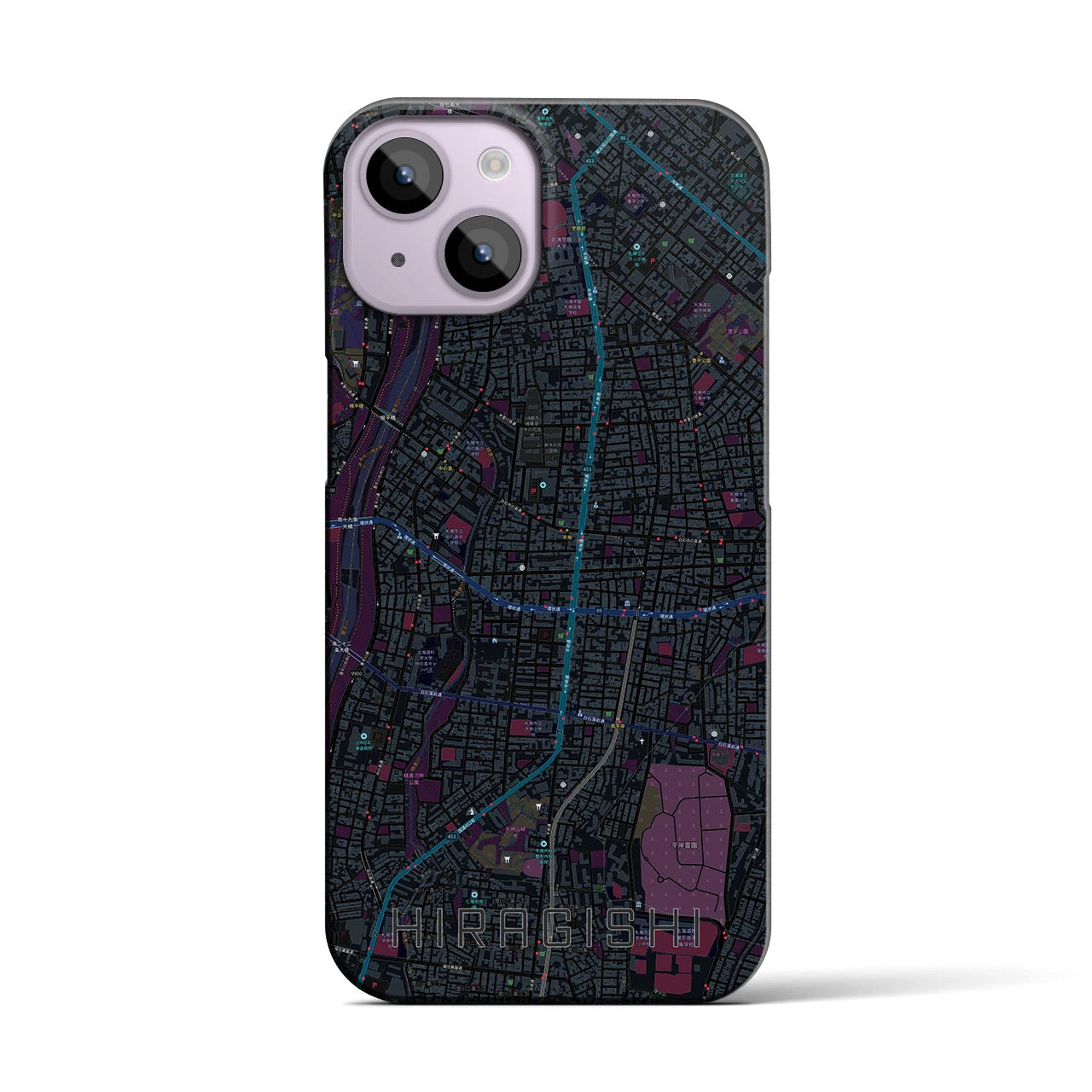 【平岸(北海道)】地図柄iPhoneケース(バックカバータイプ)