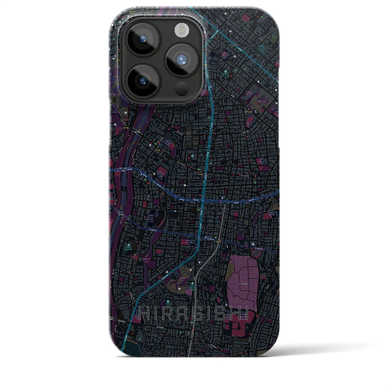 【平岸(北海道)】地図柄iPhoneケース(バックカバータイプ)