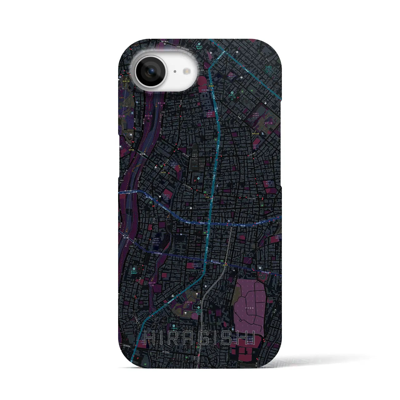 【平岸(北海道)】地図柄iPhoneケース(バックカバータイプ)