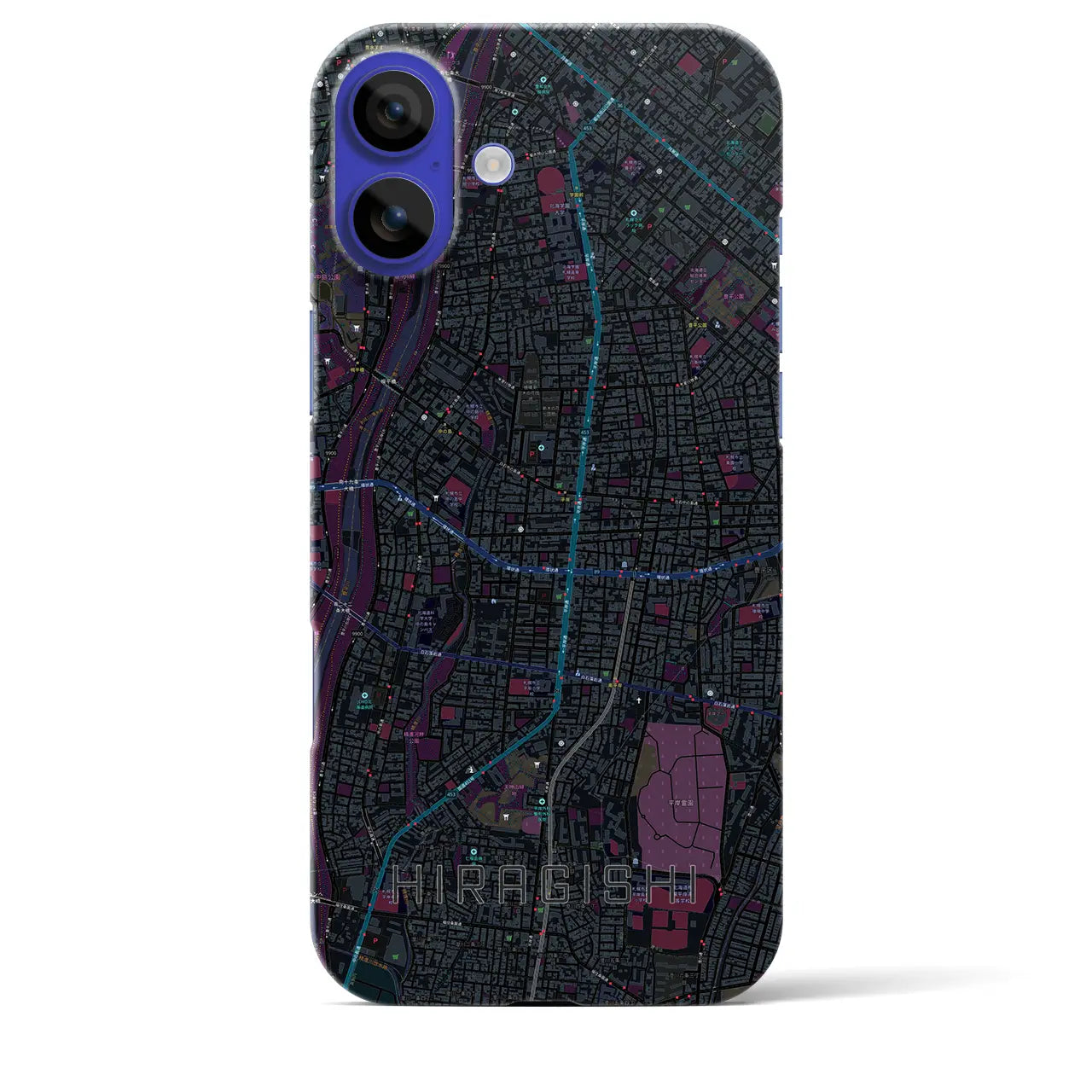 【平岸(北海道)】地図柄iPhoneケース(バックカバータイプ)