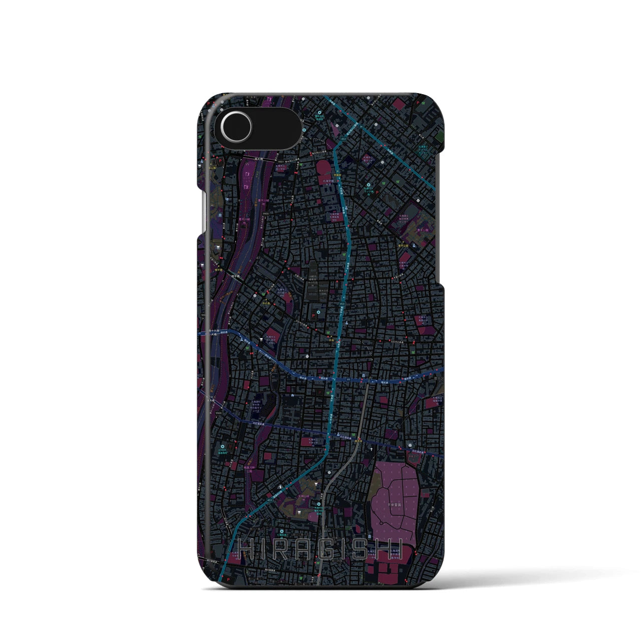 【平岸(北海道)】地図柄iPhoneケース(バックカバータイプ)