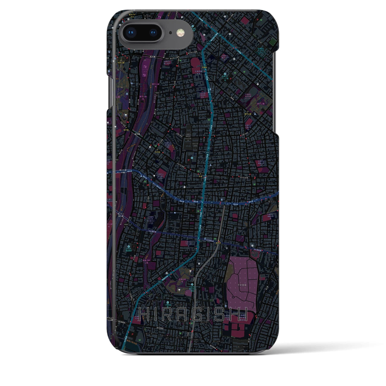 【平岸(北海道)】地図柄iPhoneケース(バックカバータイプ)