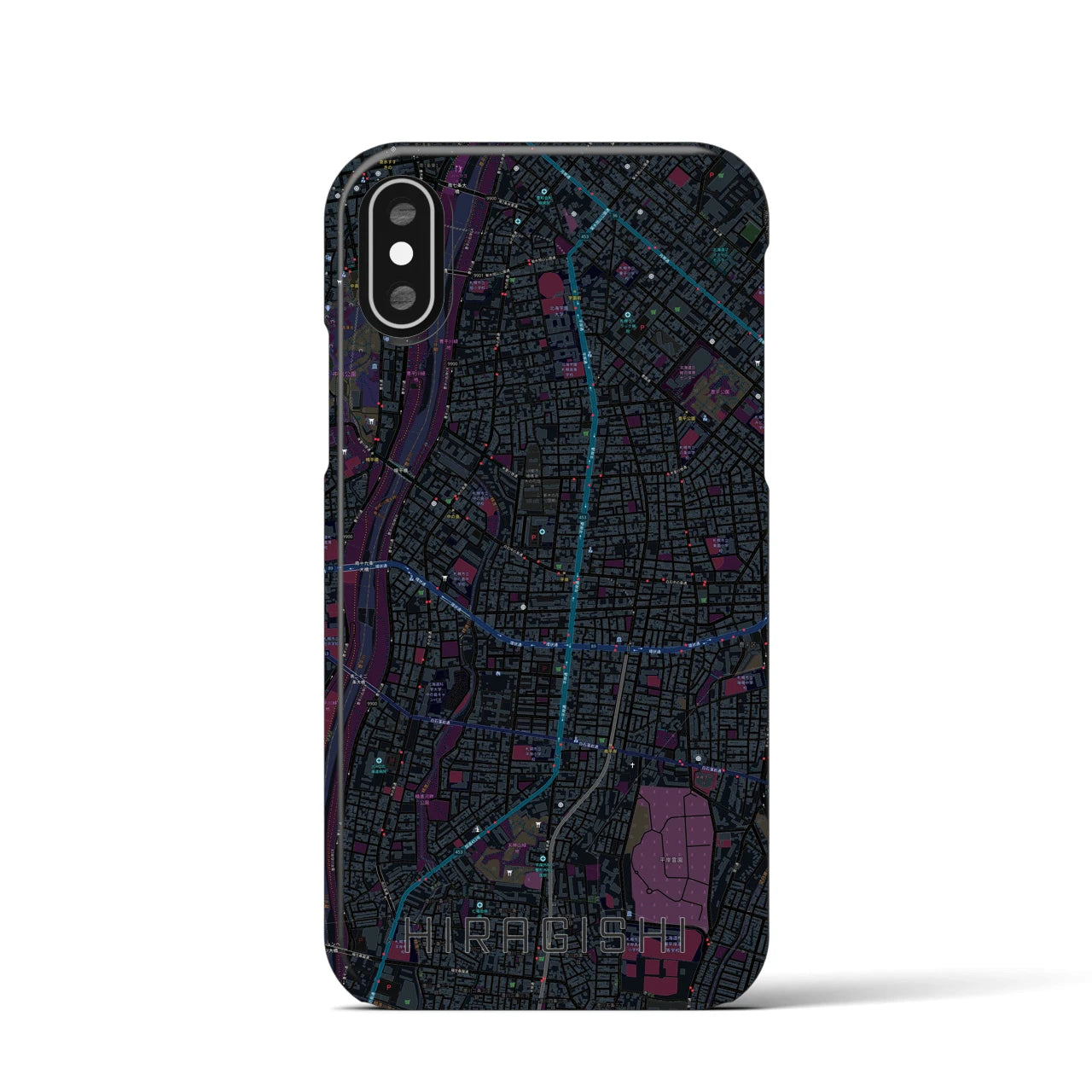 【平岸(北海道)】地図柄iPhoneケース(バックカバータイプ)