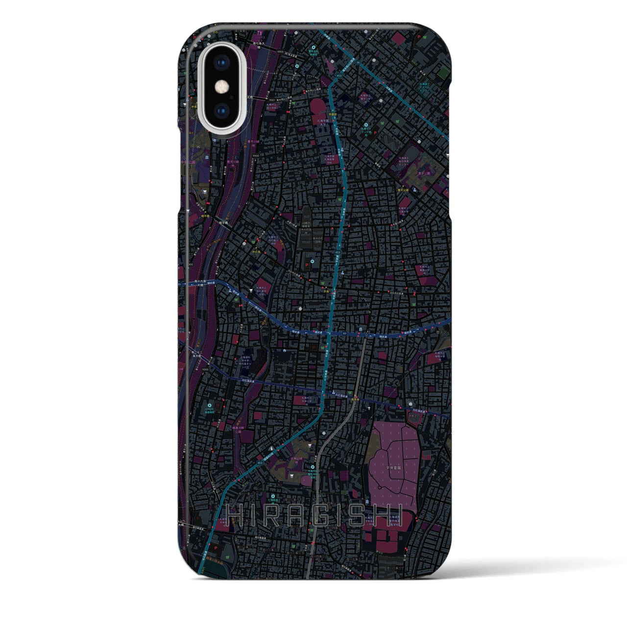 【平岸(北海道)】地図柄iPhoneケース(バックカバータイプ)