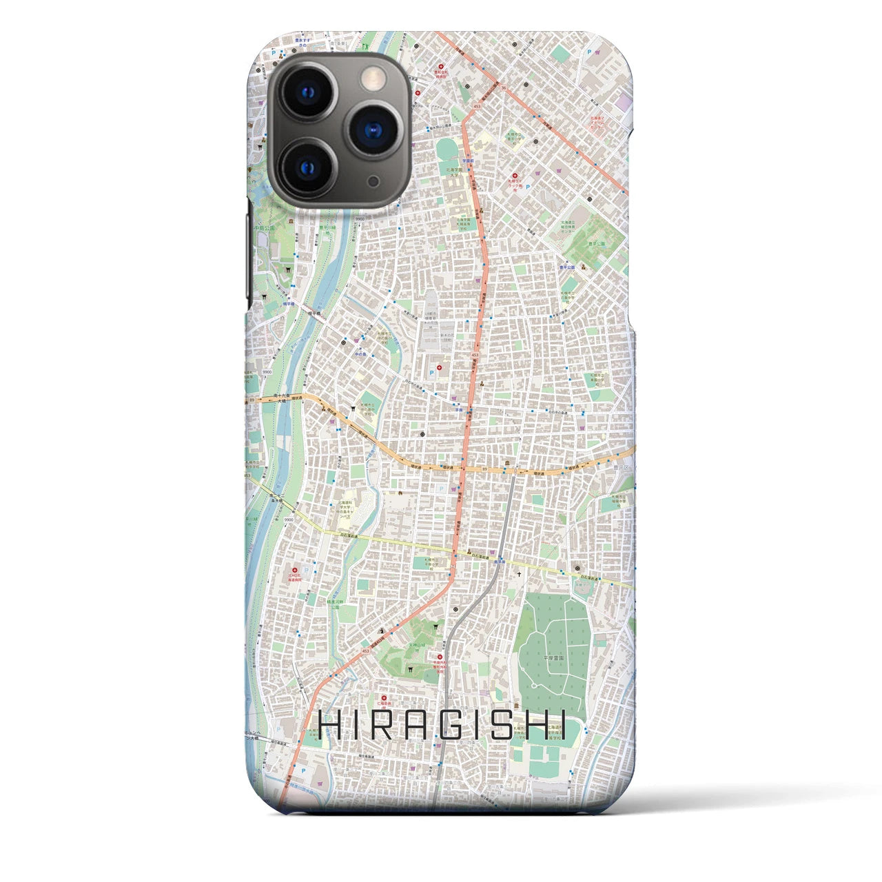 【平岸(北海道)】地図柄iPhoneケース(バックカバータイプ)