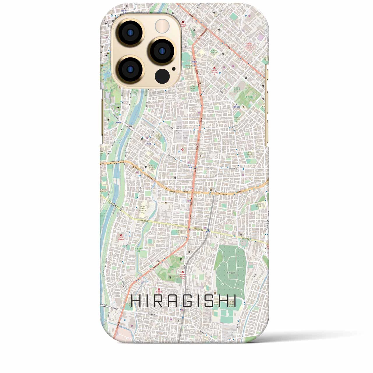 【平岸(北海道)】地図柄iPhoneケース(バックカバータイプ)