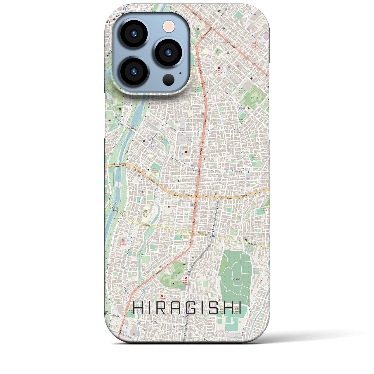 【平岸(北海道)】地図柄iPhoneケース(バックカバータイプ)