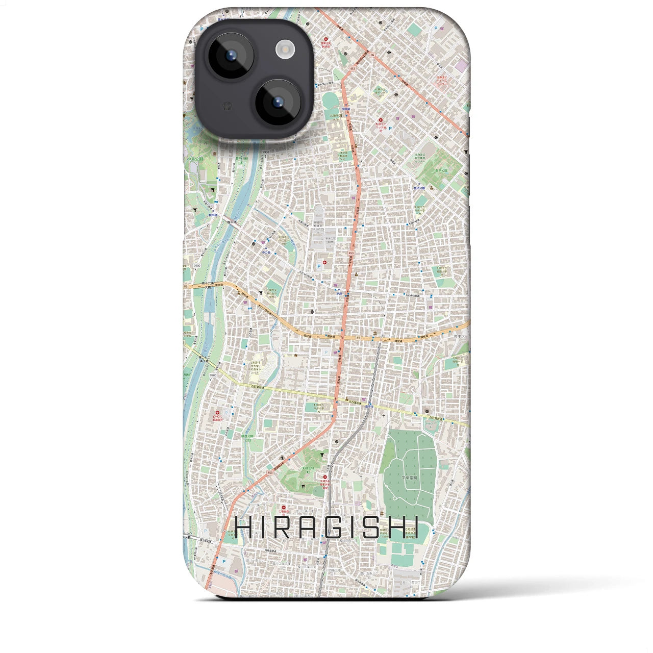【平岸(北海道)】地図柄iPhoneケース(バックカバータイプ)