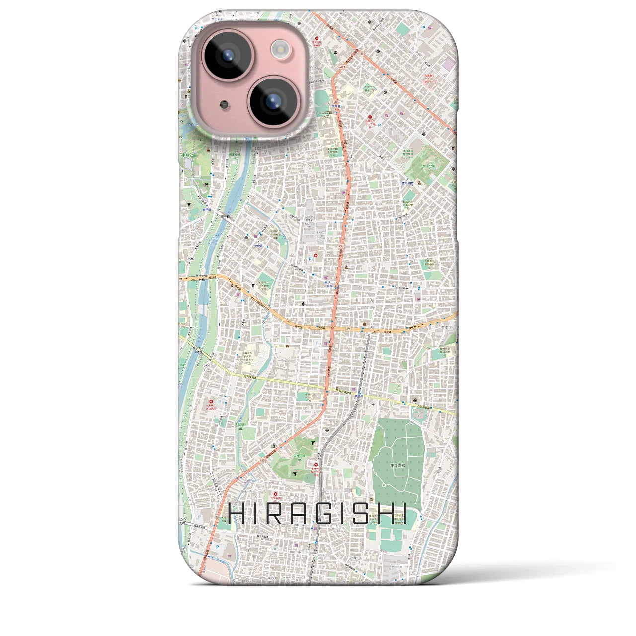 【平岸(北海道)】地図柄iPhoneケース(バックカバータイプ)