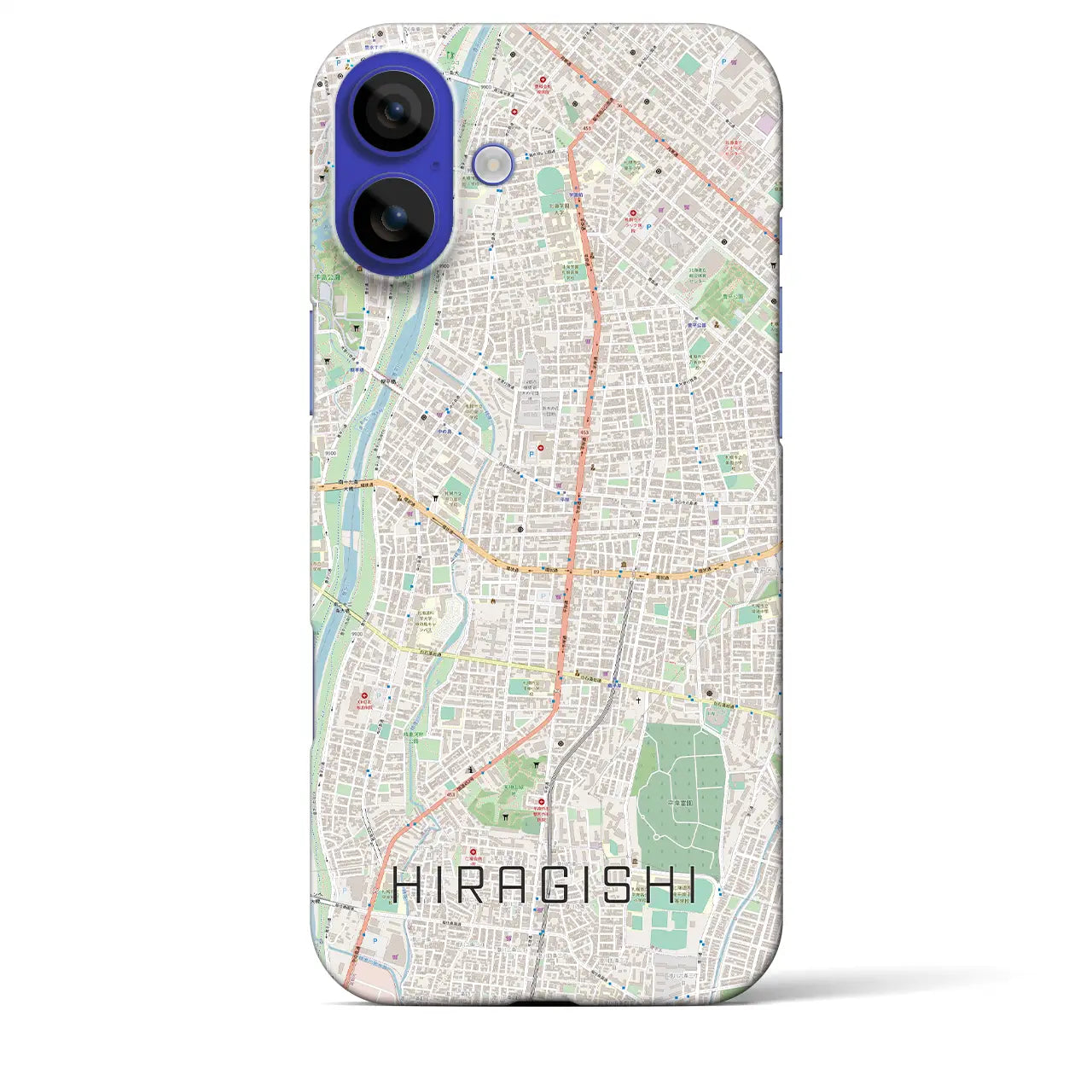 【平岸(北海道)】地図柄iPhoneケース(バックカバータイプ)ナチュラル・iPhone 16 Pro Max 用