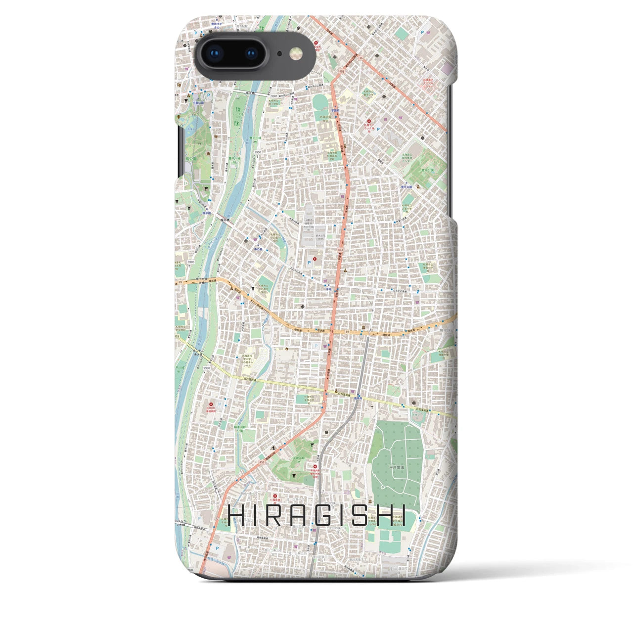 【平岸(北海道)】地図柄iPhoneケース(バックカバータイプ)