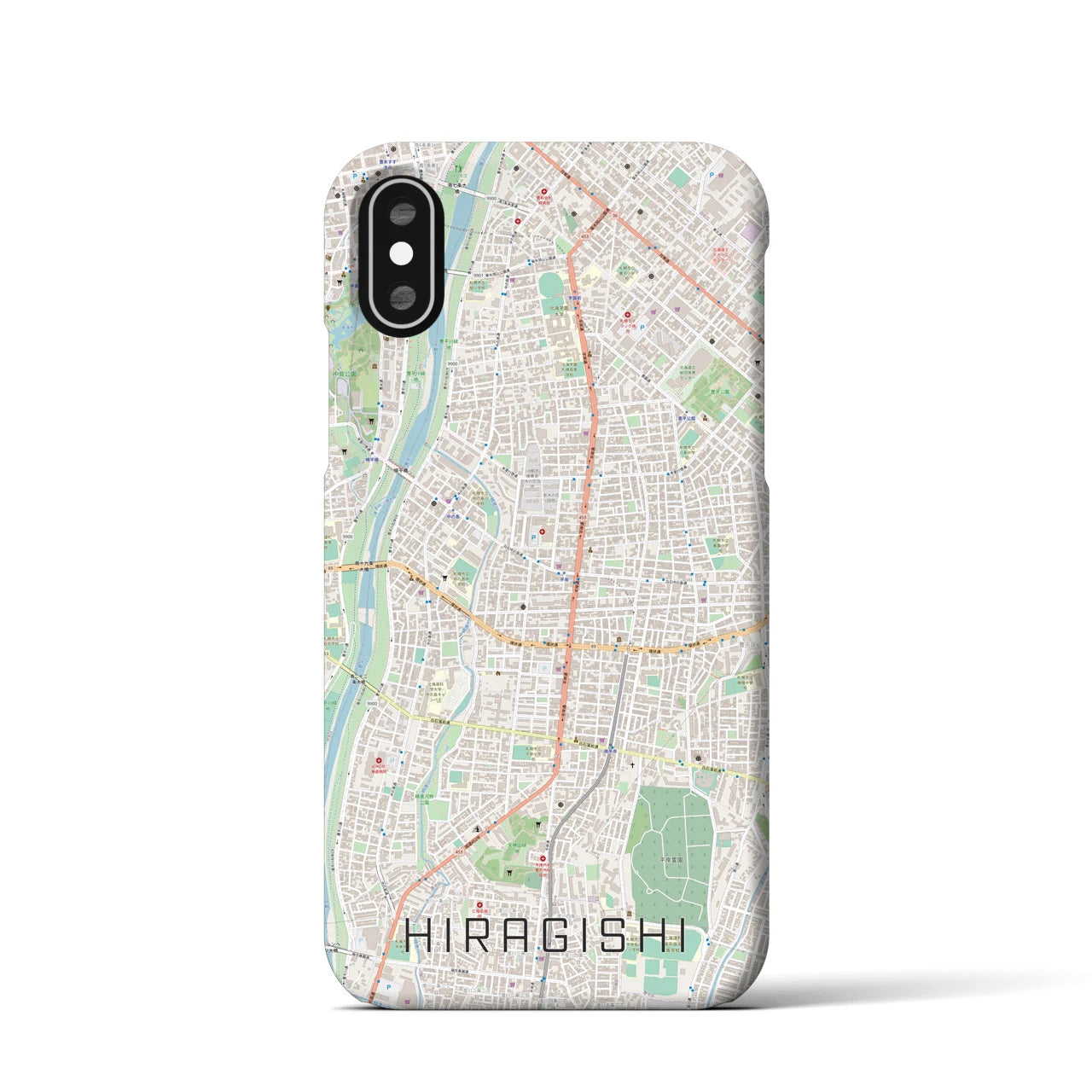 【平岸(北海道)】地図柄iPhoneケース(バックカバータイプ)