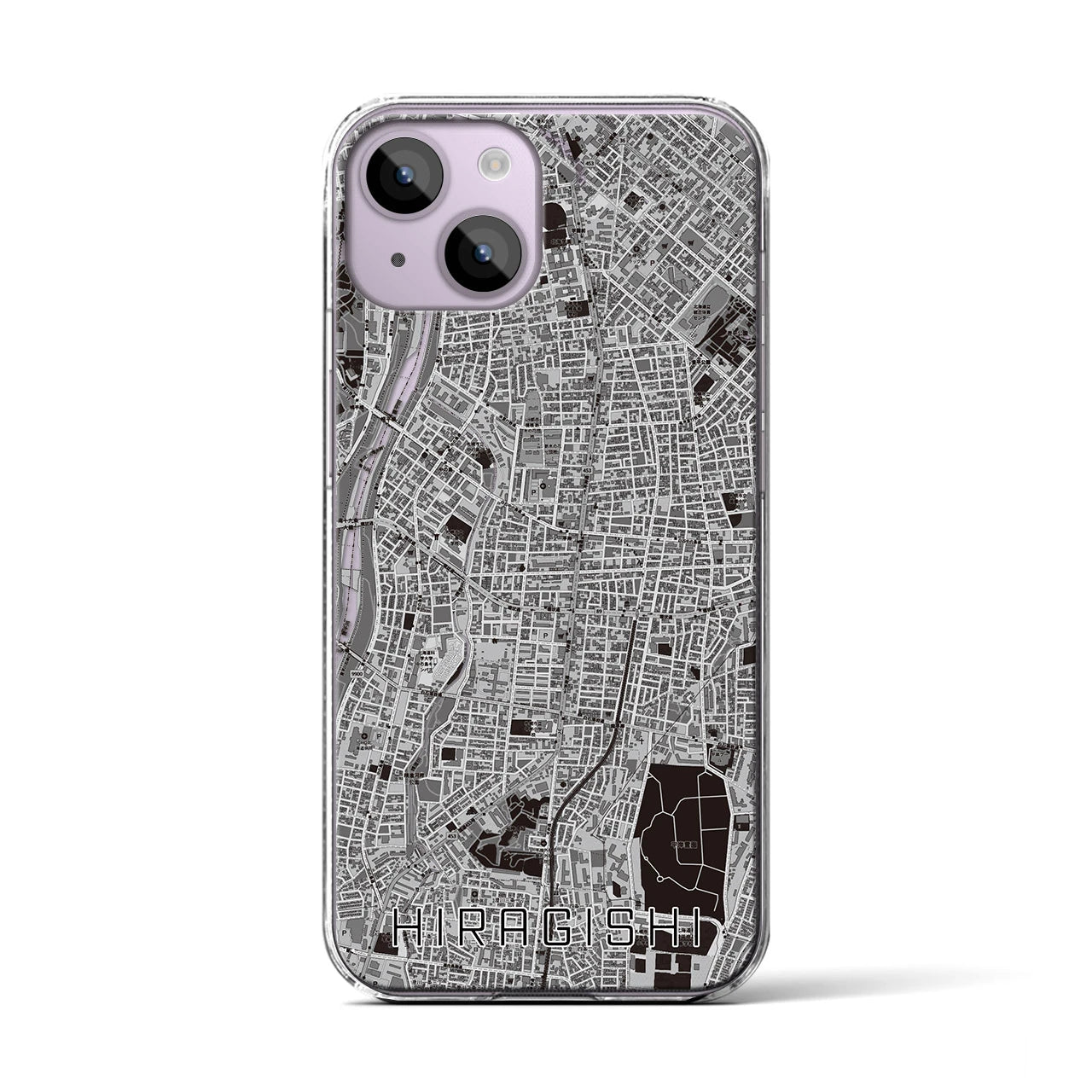 【平岸(北海道)】地図柄iPhoneケース(クリアタイプ)