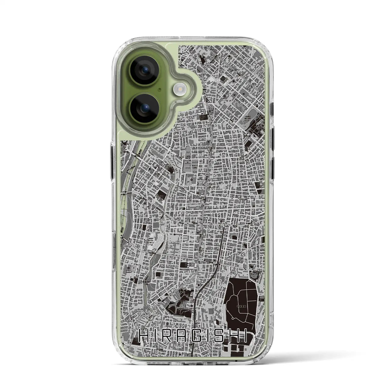 【平岸(北海道)】地図柄iPhoneケース(MagSafeタイプ)モノトーン・iPhone 17 Pro Max 用