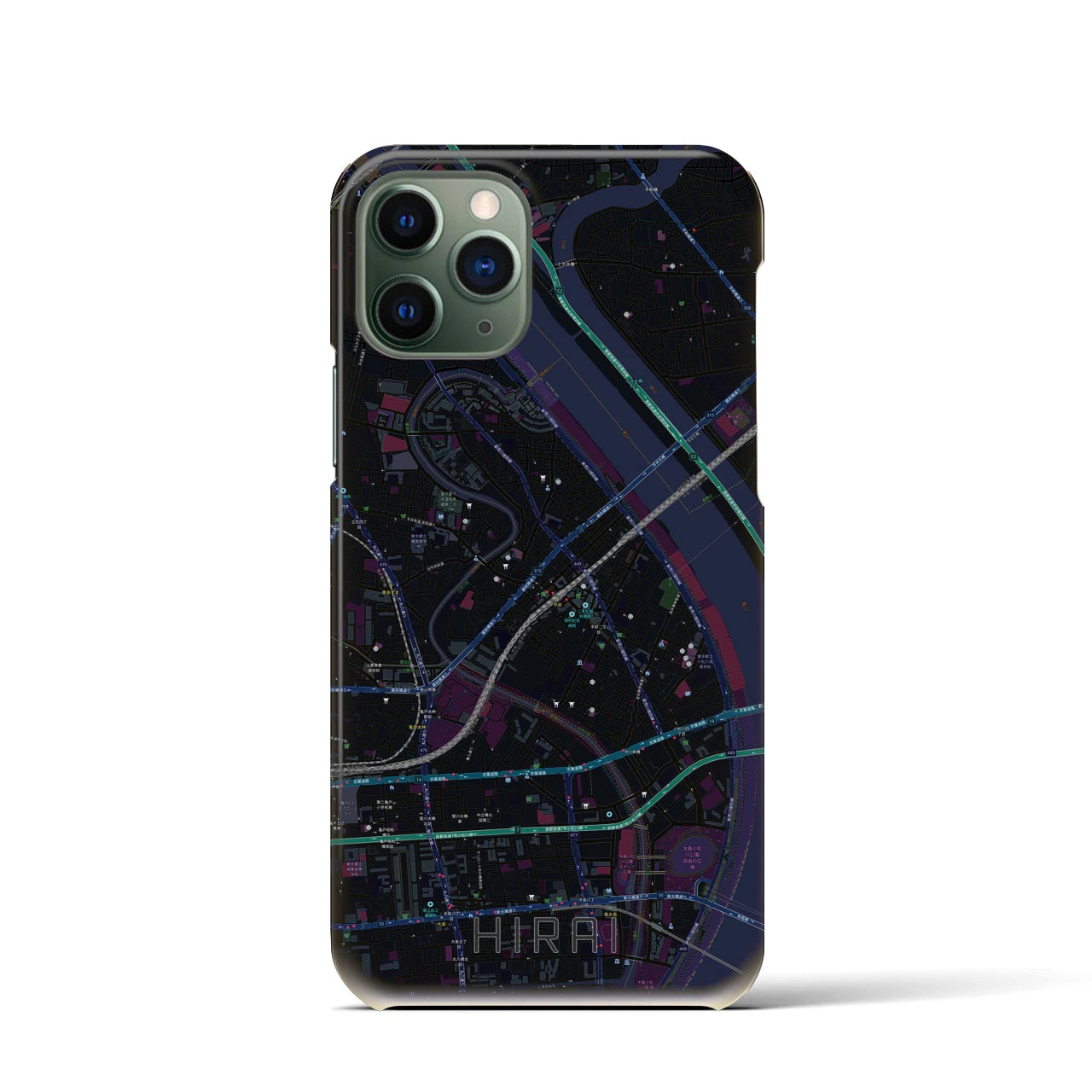 【平井(東京都)】地図柄iPhoneケース(バックカバータイプ)