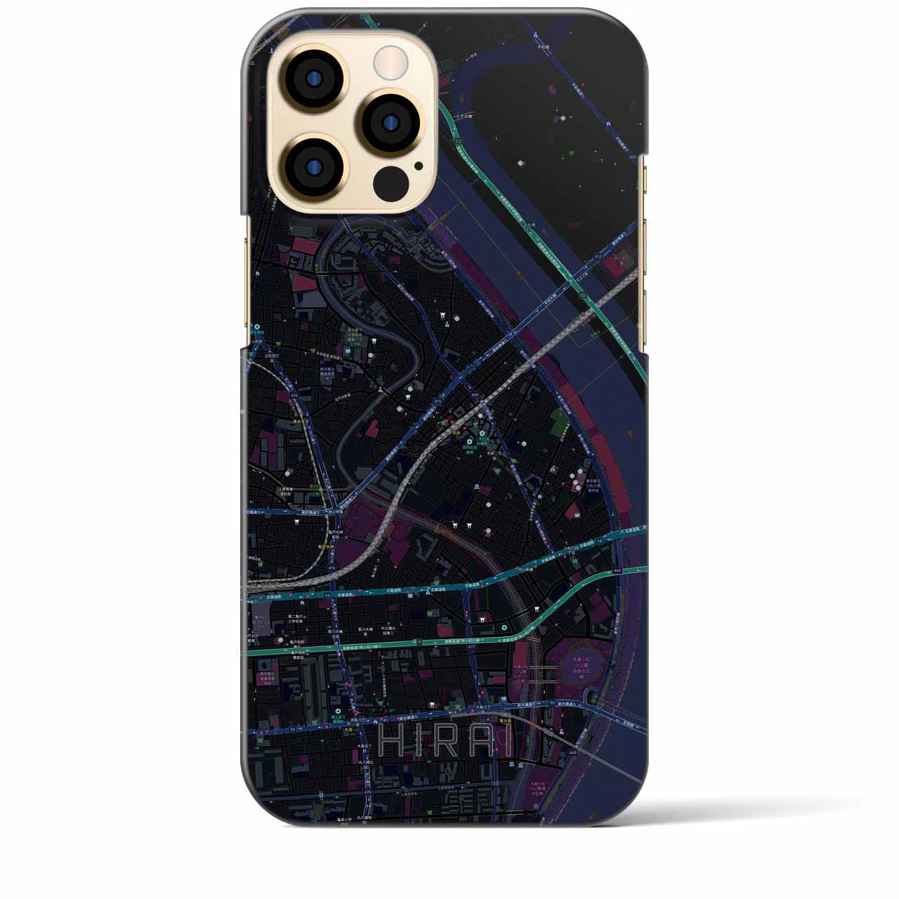 【平井(東京都)】地図柄iPhoneケース(バックカバータイプ)
