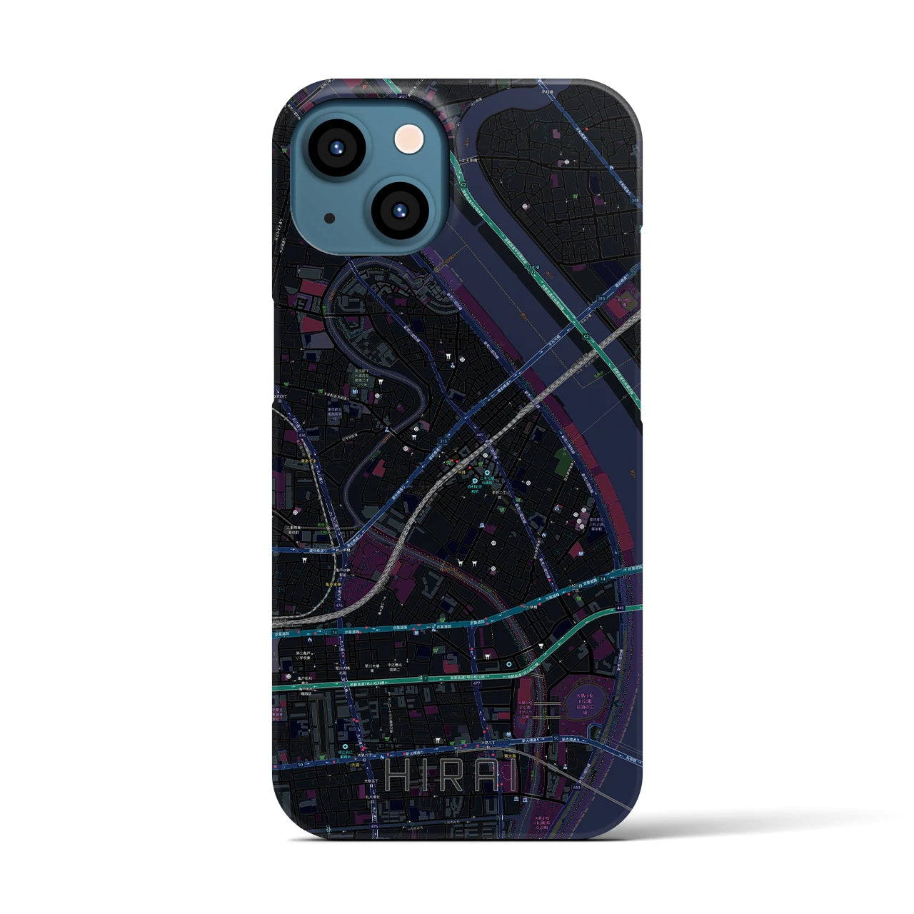 【平井(東京都)】地図柄iPhoneケース(バックカバータイプ)