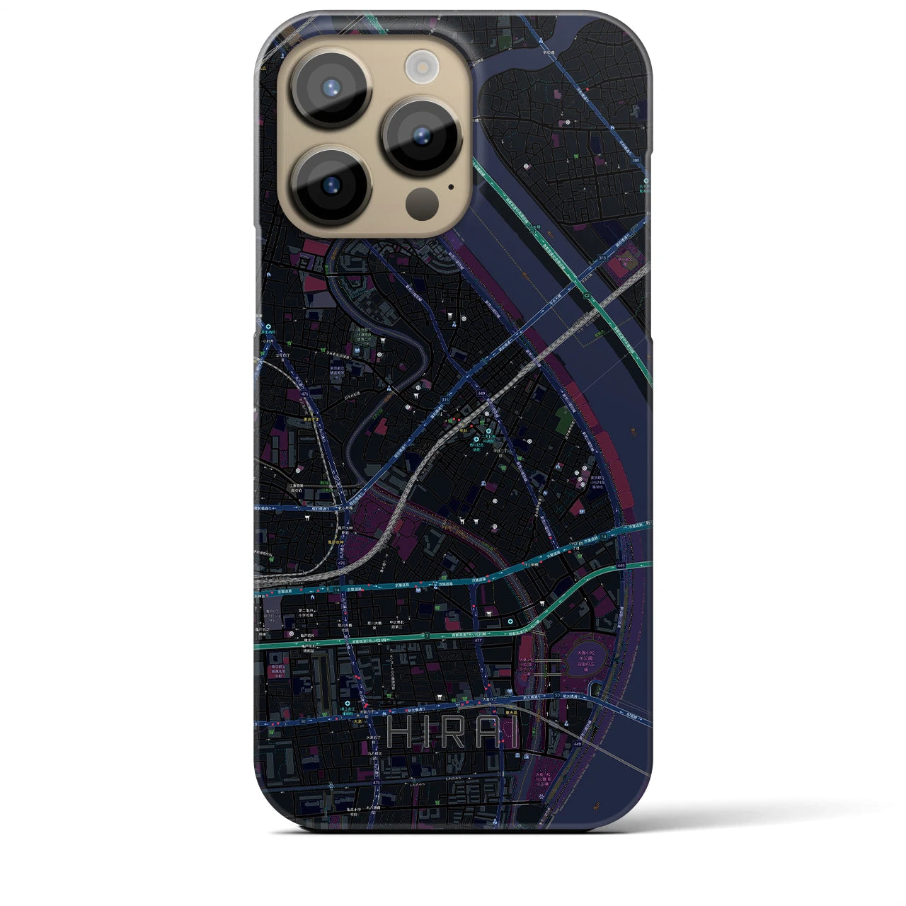 【平井(東京都)】地図柄iPhoneケース(バックカバータイプ)