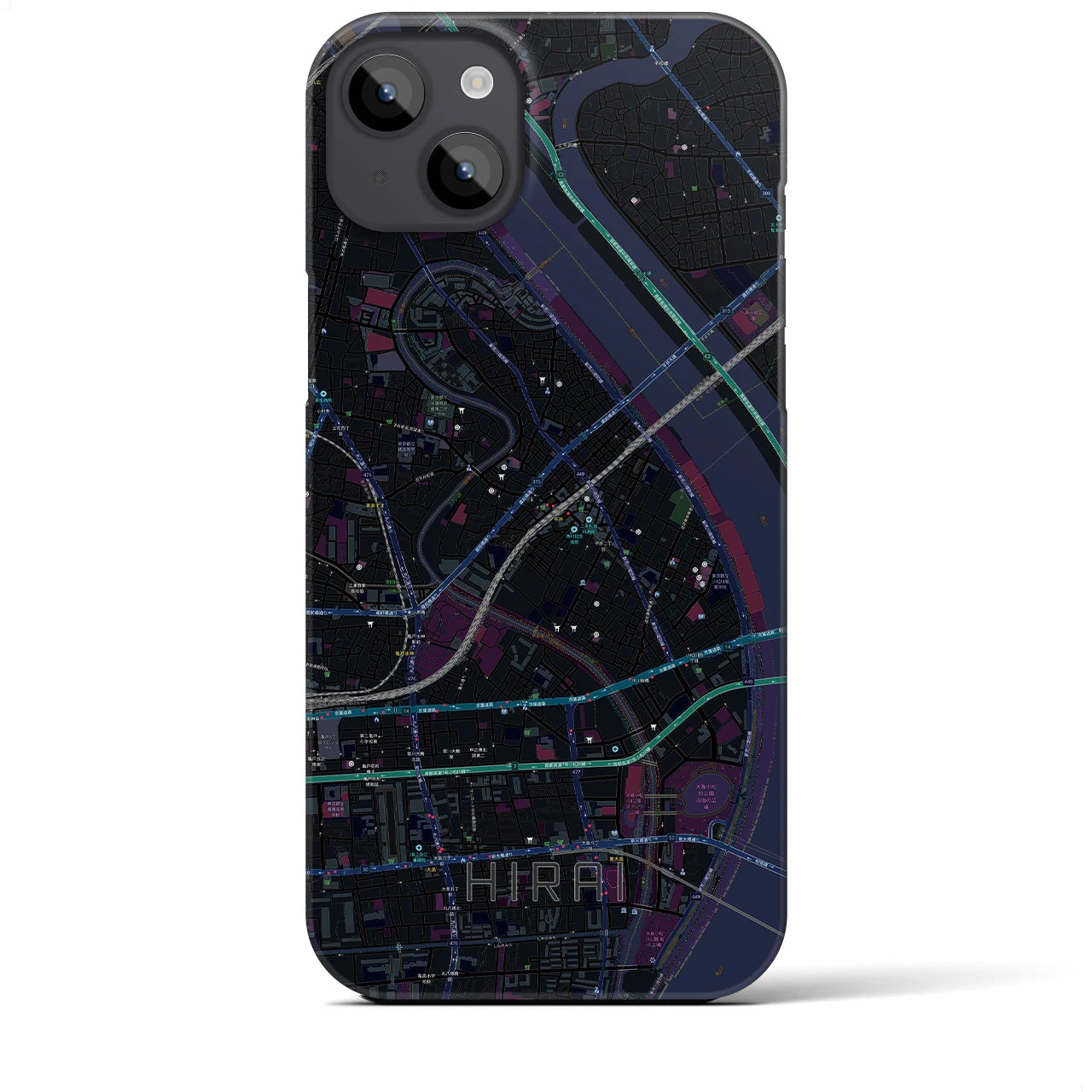 【平井(東京都)】地図柄iPhoneケース(バックカバータイプ)