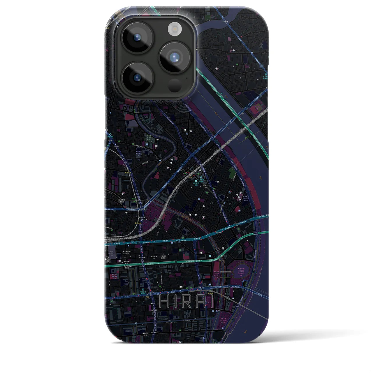 【平井(東京都)】地図柄iPhoneケース(バックカバータイプ)