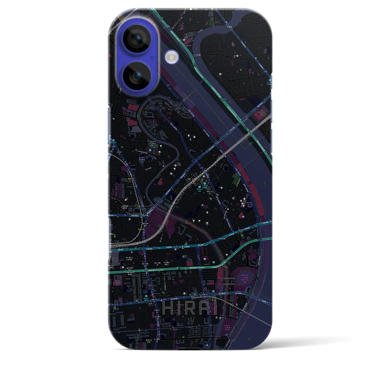 【平井(東京都)】地図柄iPhoneケース(バックカバータイプ)