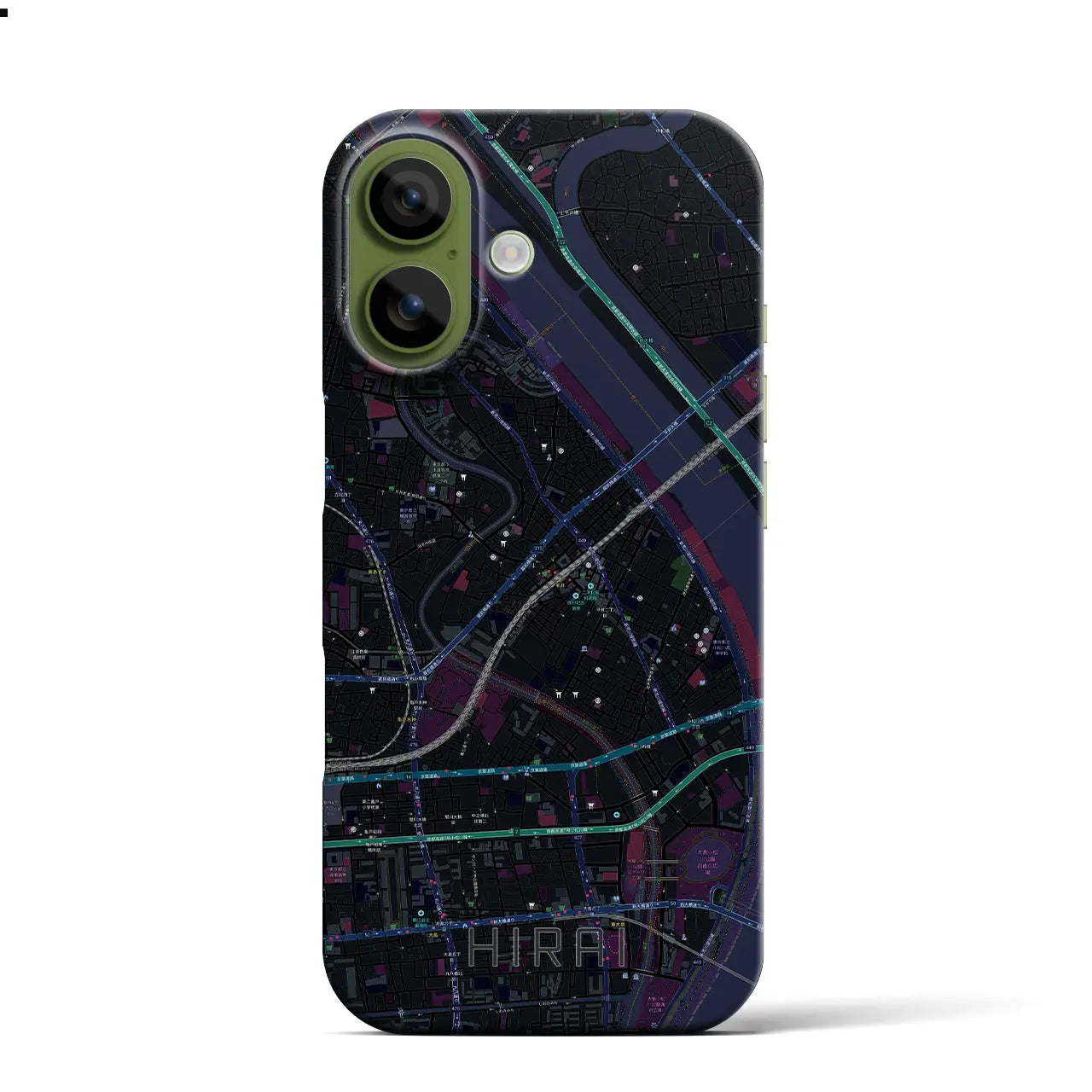 【平井(東京都)】地図柄iPhoneケース(バックカバータイプ)