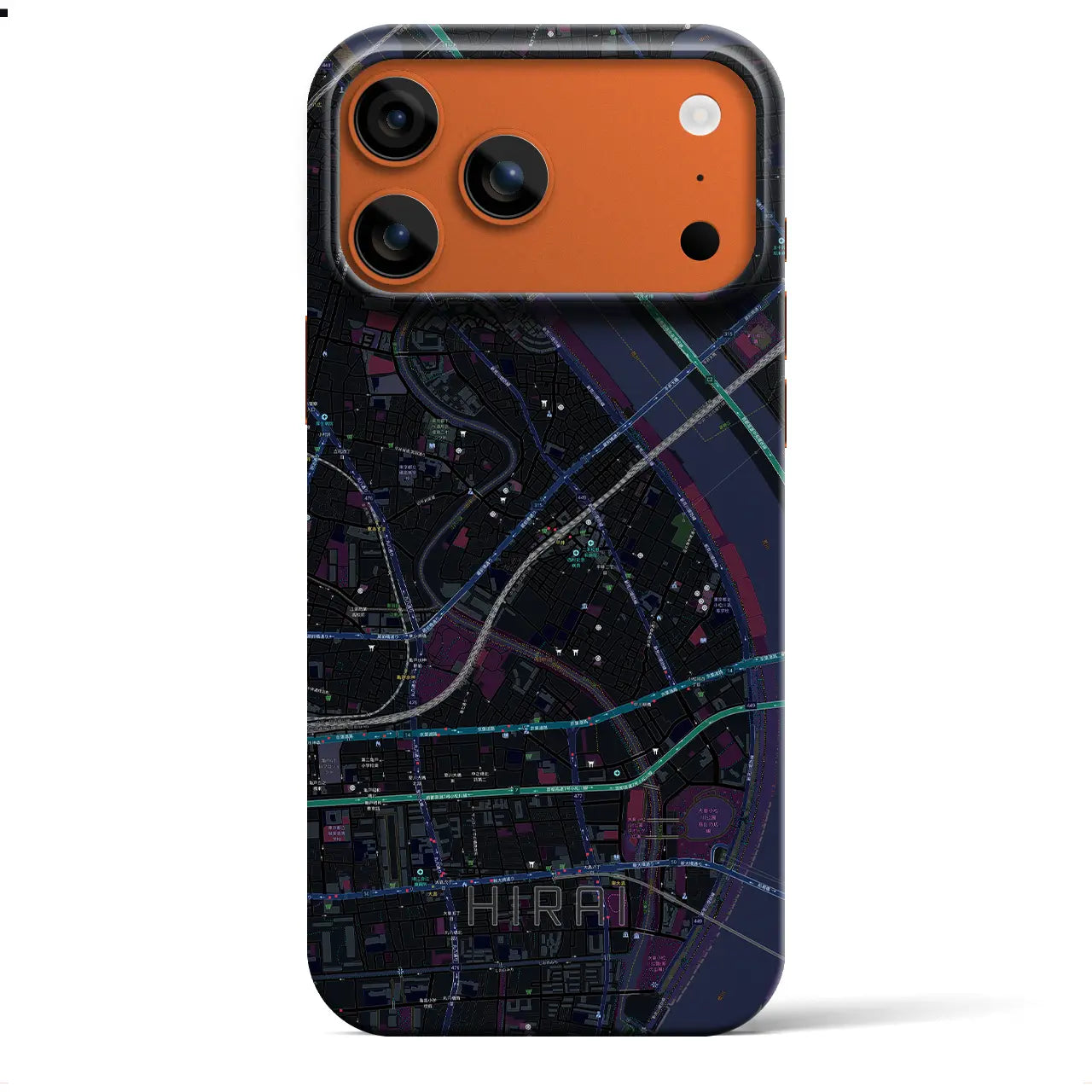 【平井(東京都)】地図柄iPhoneケース(バックカバータイプ)