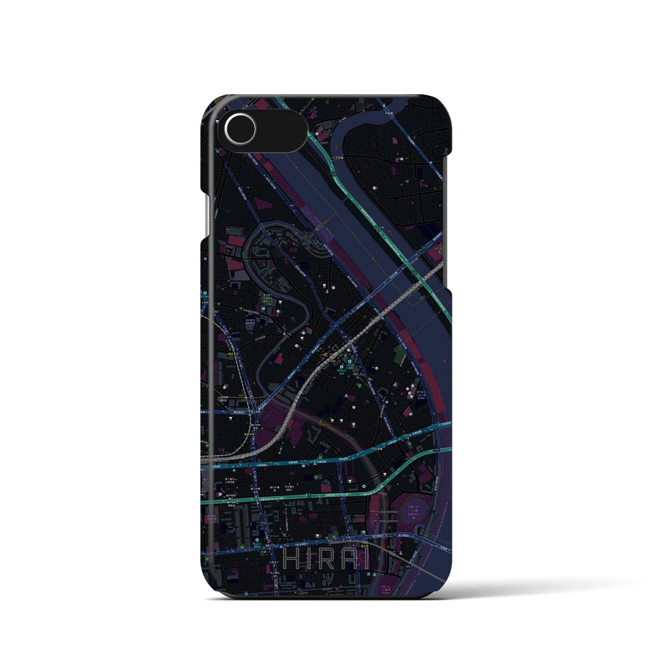【平井(東京都)】地図柄iPhoneケース(バックカバータイプ)