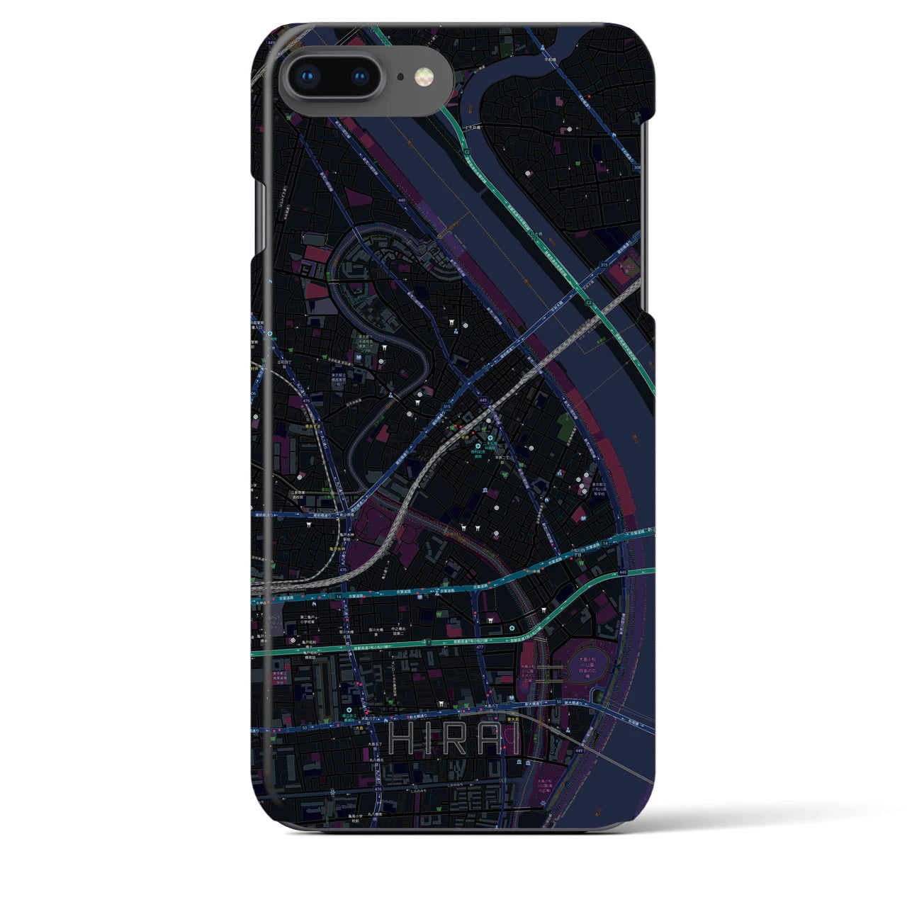 【平井(東京都)】地図柄iPhoneケース(バックカバータイプ)