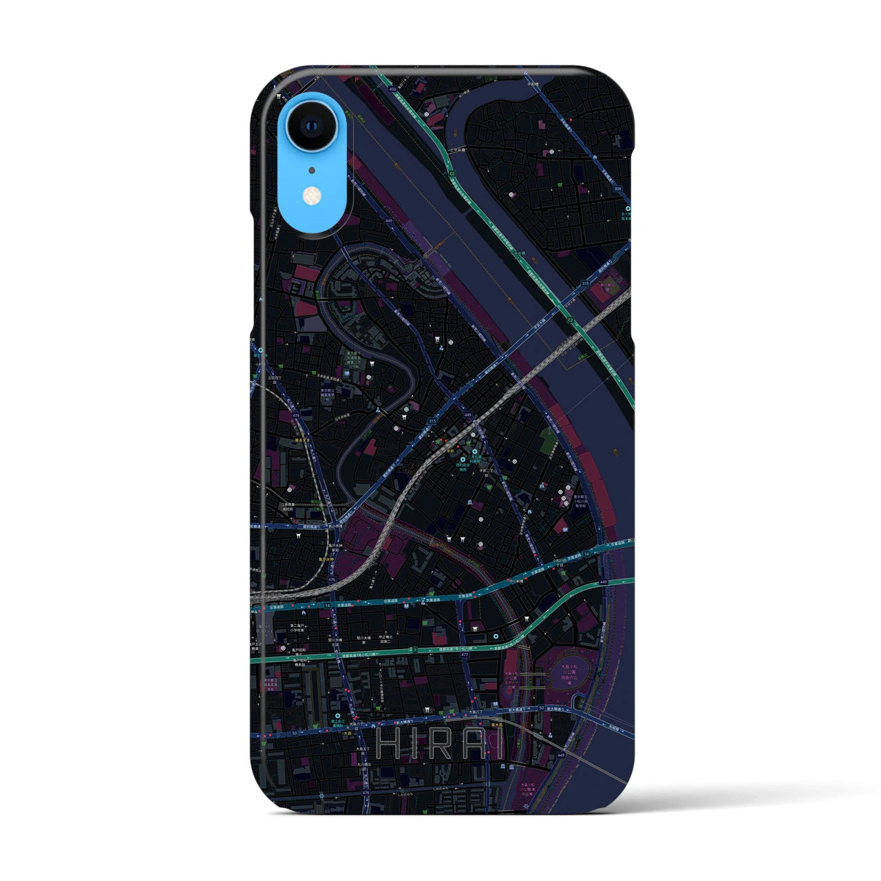 【平井(東京都)】地図柄iPhoneケース(バックカバータイプ)