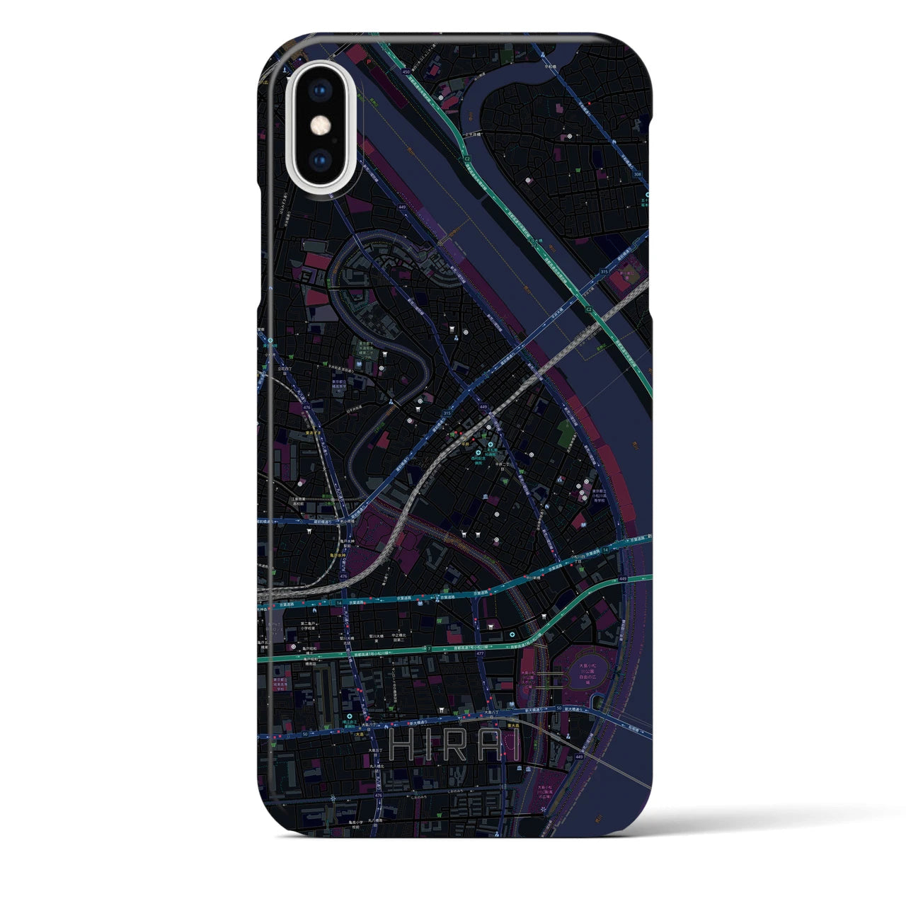 【平井(東京都)】地図柄iPhoneケース(バックカバータイプ)