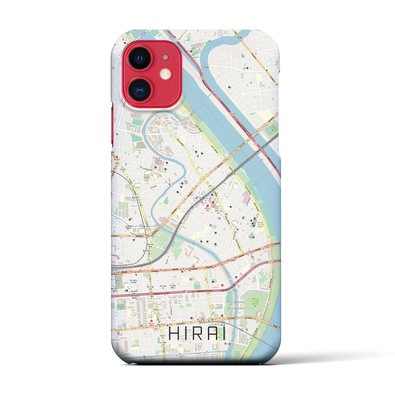 【平井(東京都)】地図柄iPhoneケース(バックカバータイプ)