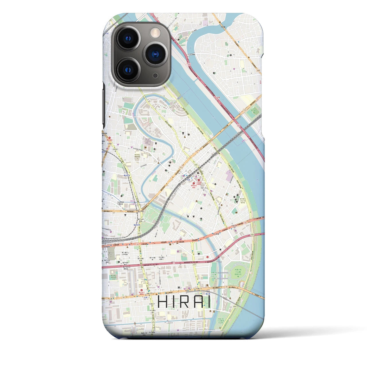 【平井(東京都)】地図柄iPhoneケース(バックカバータイプ)