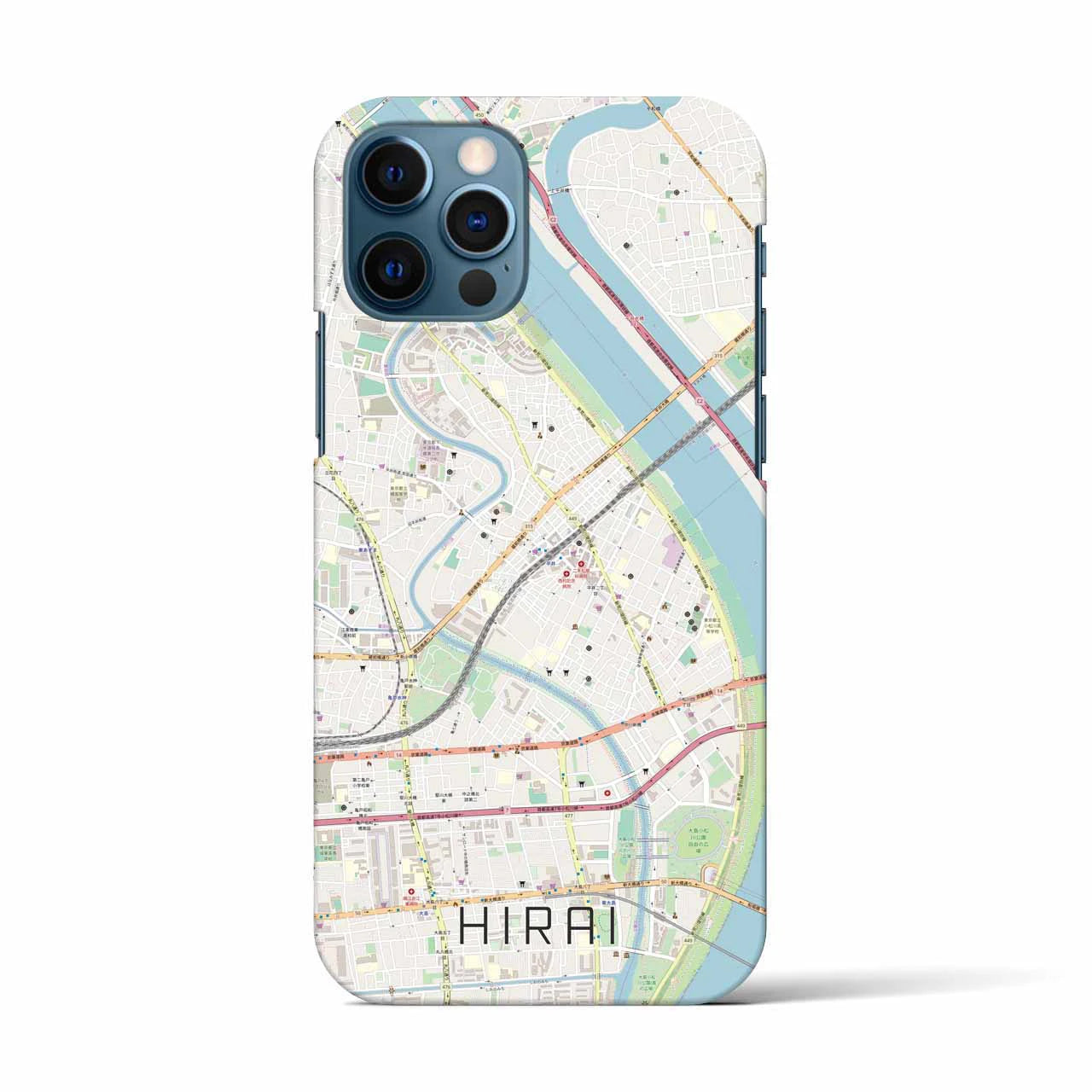【平井(東京都)】地図柄iPhoneケース(バックカバータイプ)