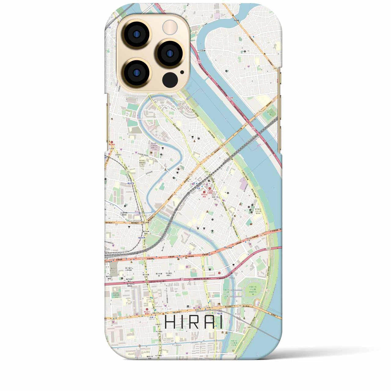 【平井(東京都)】地図柄iPhoneケース(バックカバータイプ)