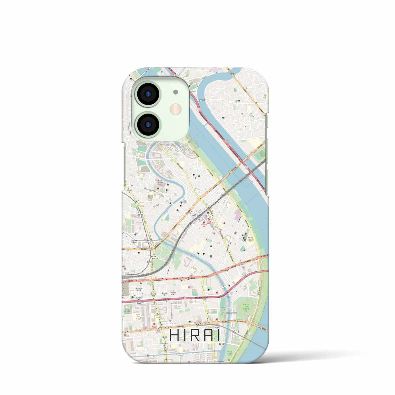 【平井(東京都)】地図柄iPhoneケース(バックカバータイプ)