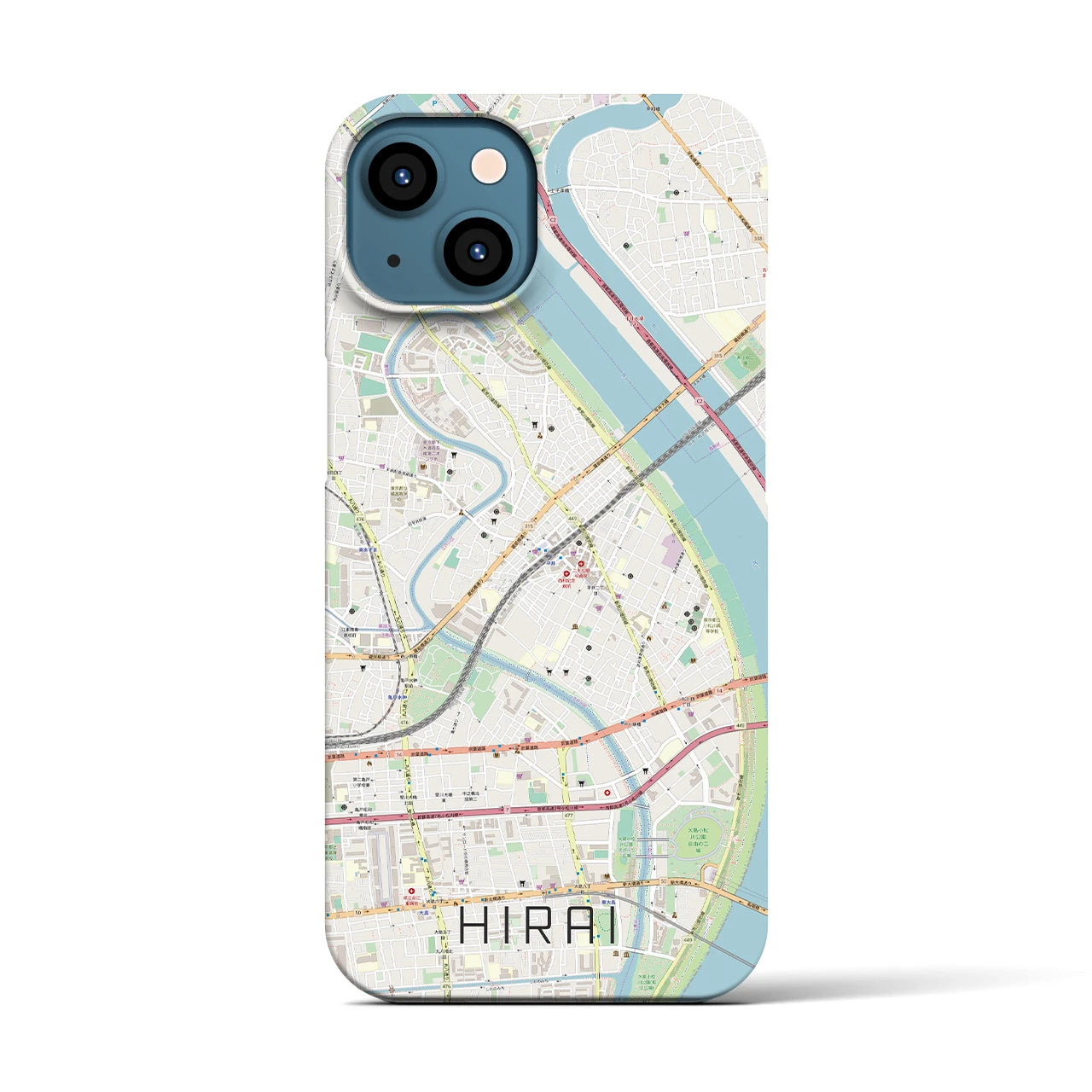【平井(東京都)】地図柄iPhoneケース(バックカバータイプ)
