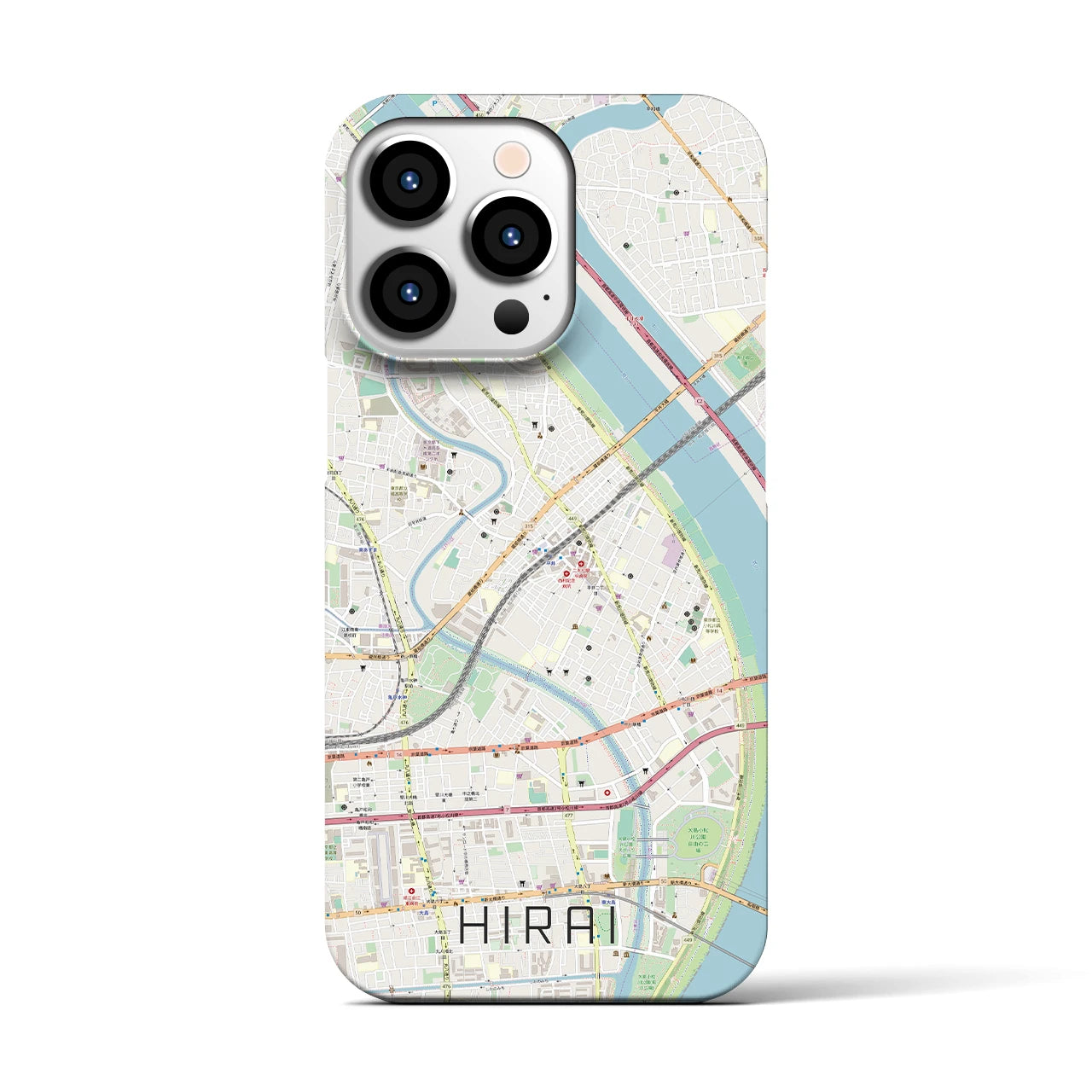 【平井(東京都)】地図柄iPhoneケース(バックカバータイプ)