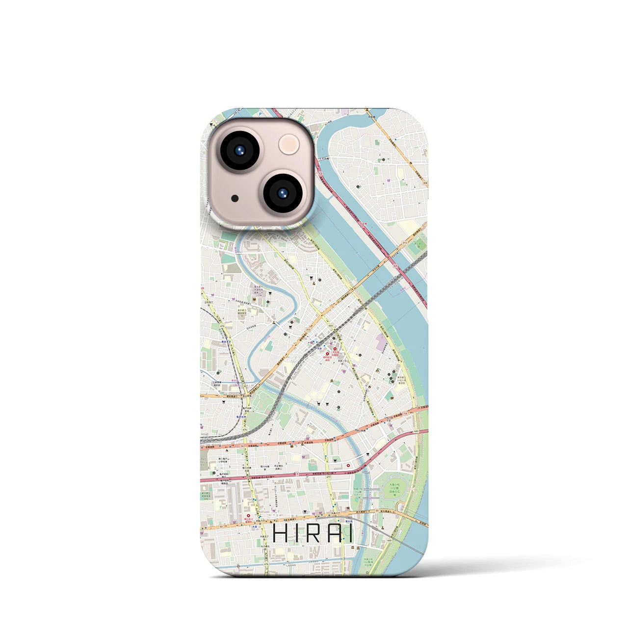 【平井(東京都)】地図柄iPhoneケース(バックカバータイプ)