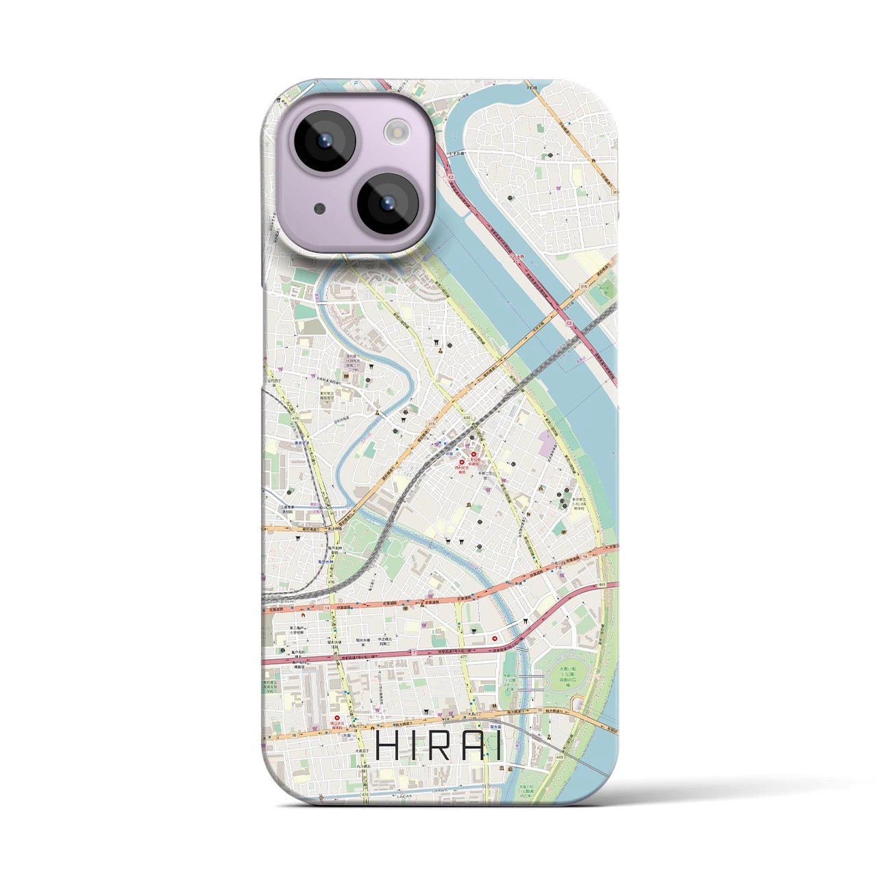 【平井(東京都)】地図柄iPhoneケース(バックカバータイプ)