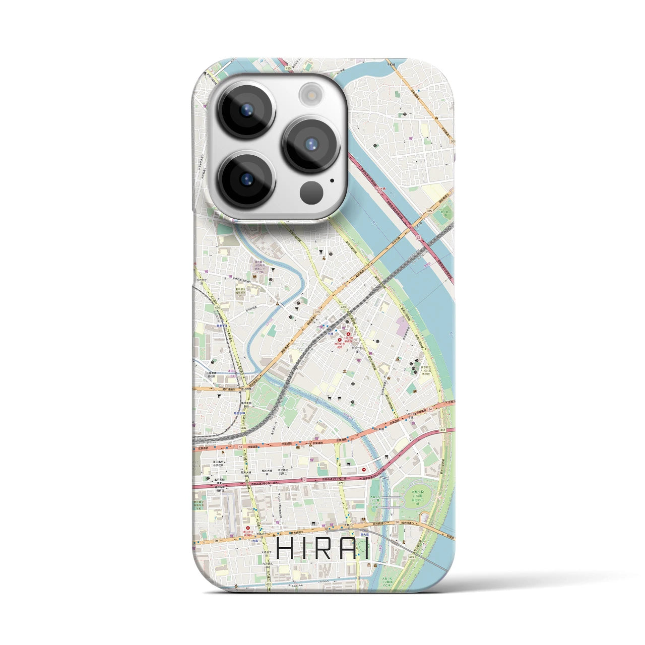 【平井(東京都)】地図柄iPhoneケース(バックカバータイプ)