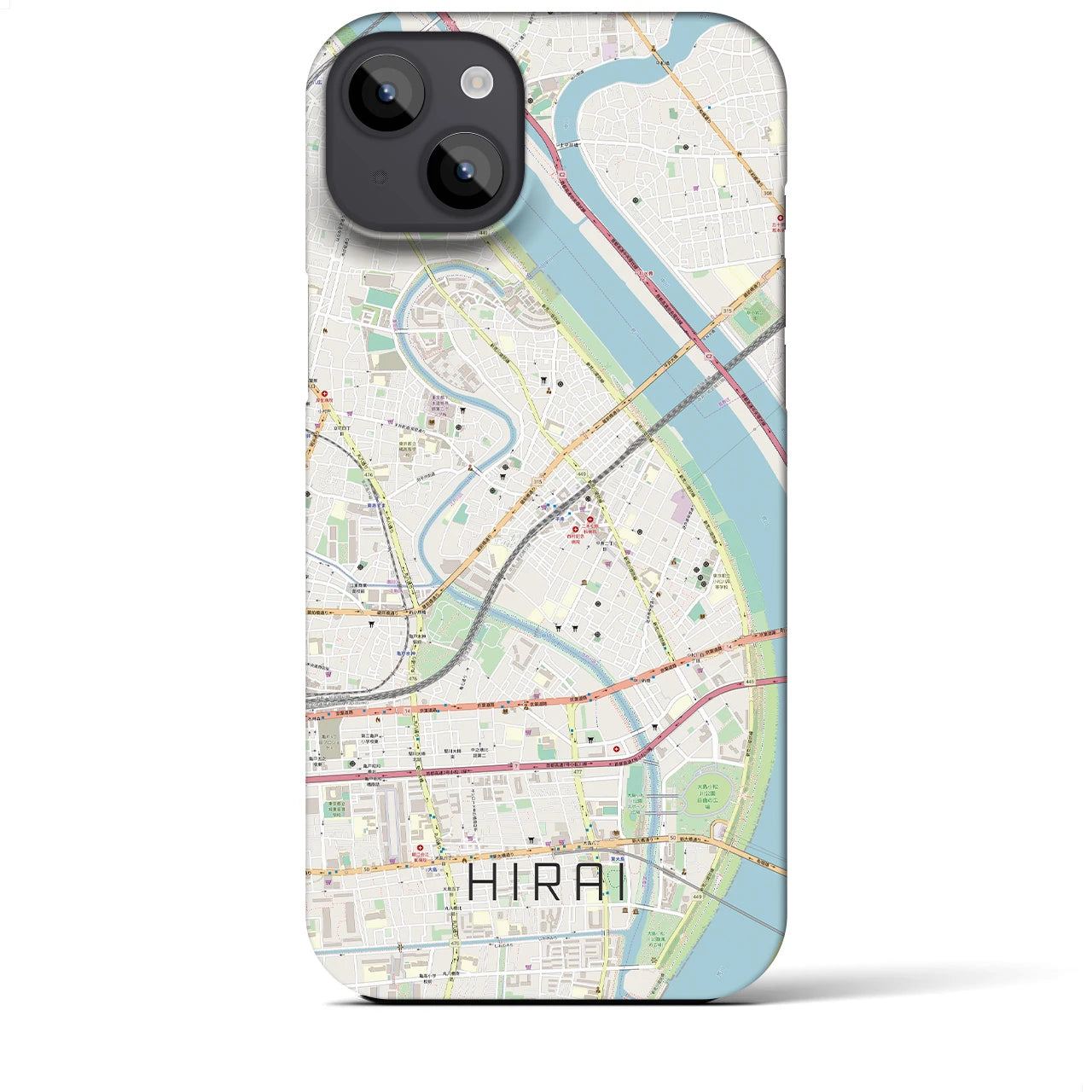 【平井(東京都)】地図柄iPhoneケース(バックカバータイプ)
