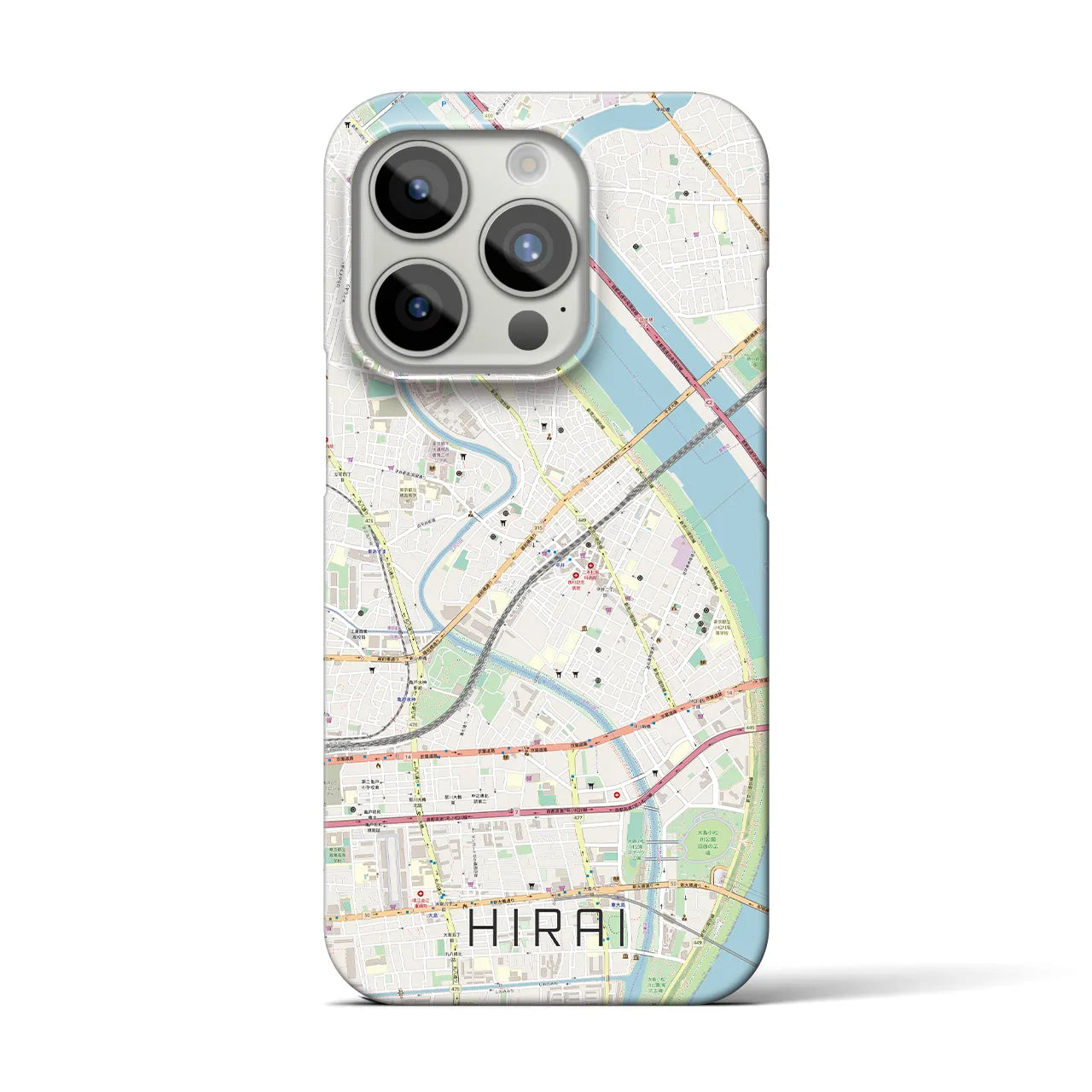 【平井(東京都)】地図柄iPhoneケース(バックカバータイプ)