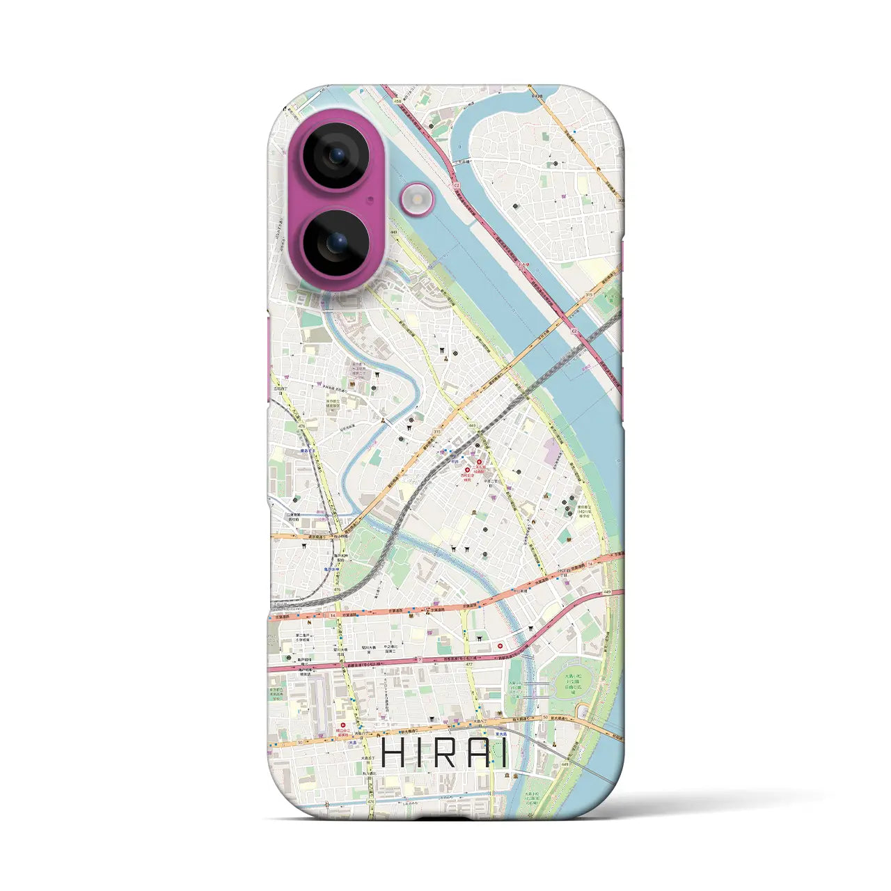 【平井(東京都)】地図柄iPhoneケース(バックカバータイプ)