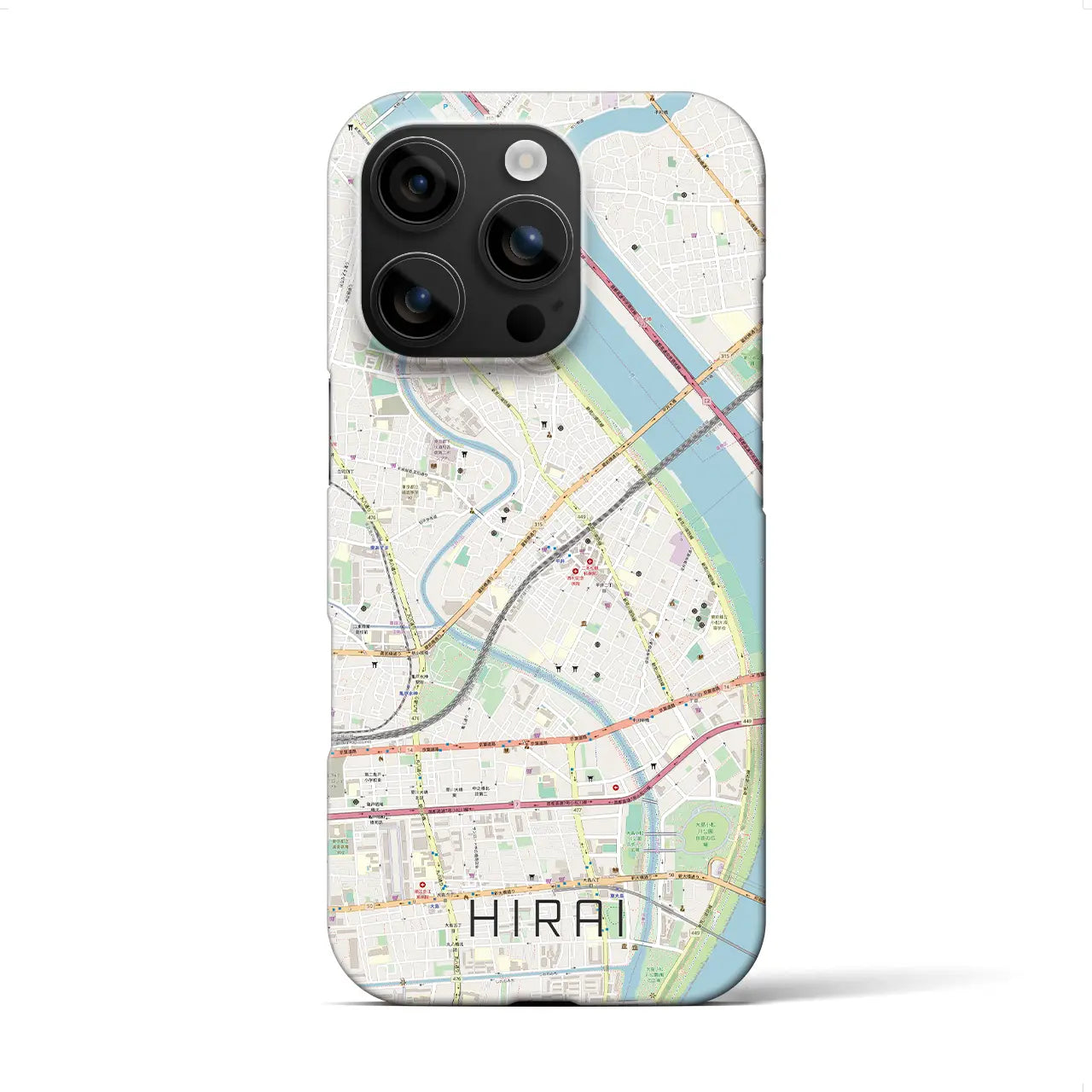 【平井(東京都)】地図柄iPhoneケース(バックカバータイプ)
